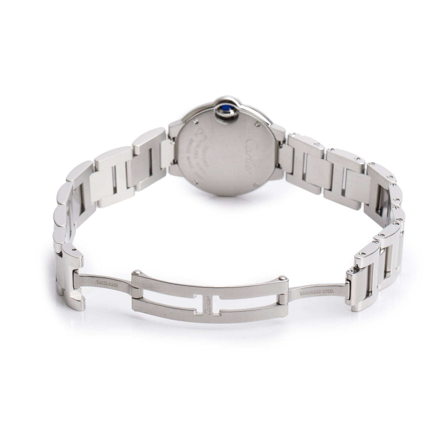 Cartier Stainless Steel Ballon Bleu de Cartier 28 MM Quartz Watch Silver Dial 3009 w/ Box