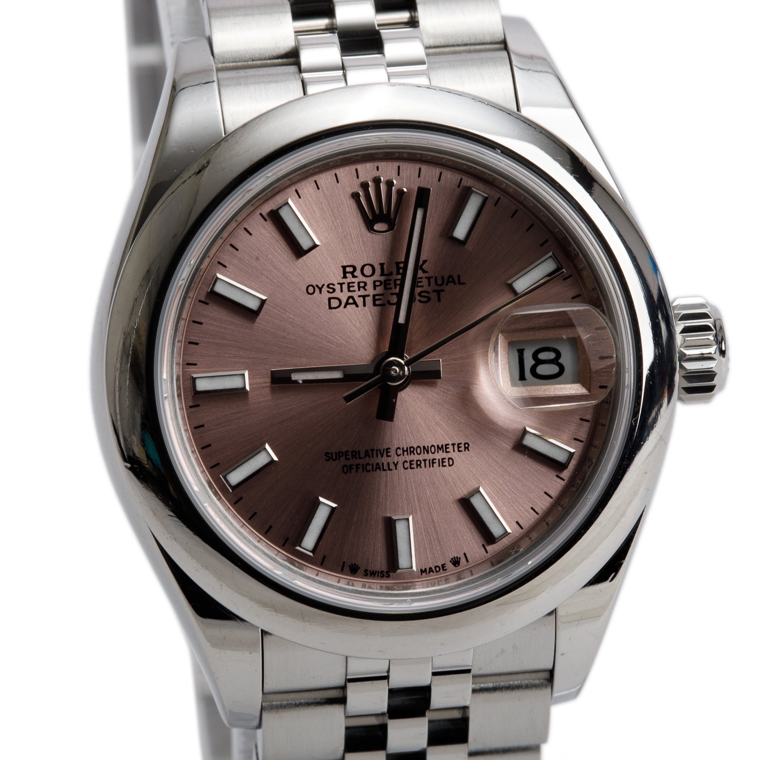Rolex 2022 Stainless Steel Lady-Datejust 28 MM Automatic Watch Pink Dial 279160 w/ Box & Papers