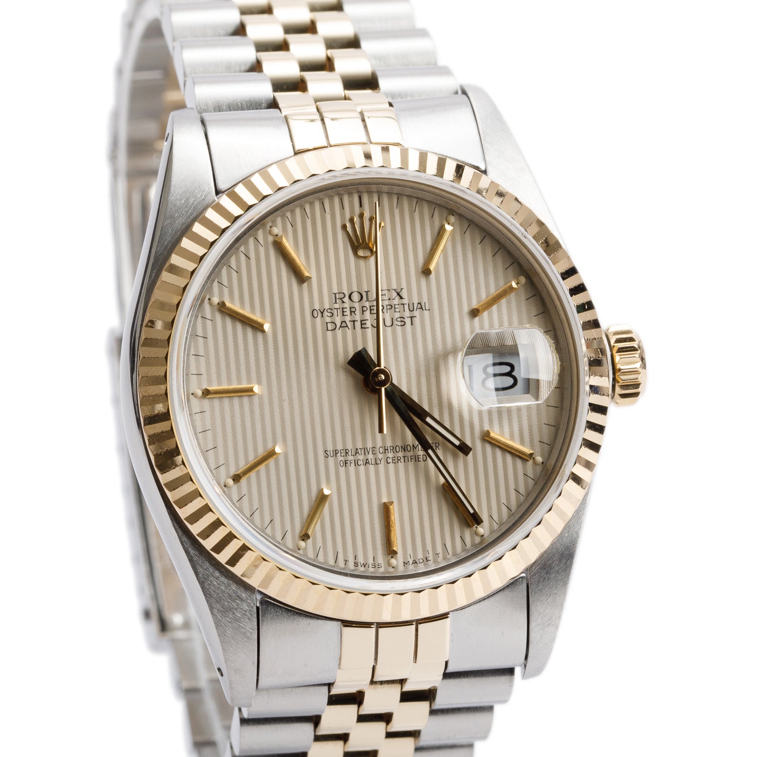 Rolex Stainless Steel & 18k Yellow Gold Datejust 36 MM Watch Gold Dial 16013