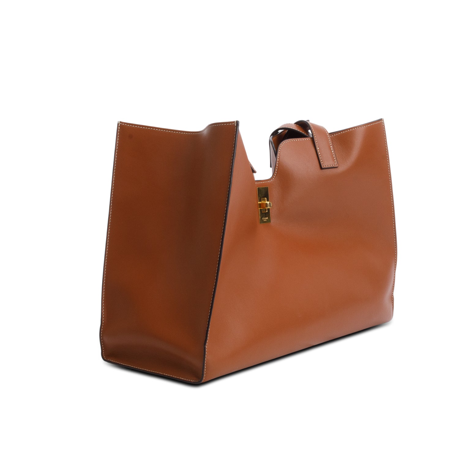 Celine 2023 Brown Smooth Calfskin Cabas 16 Bag
