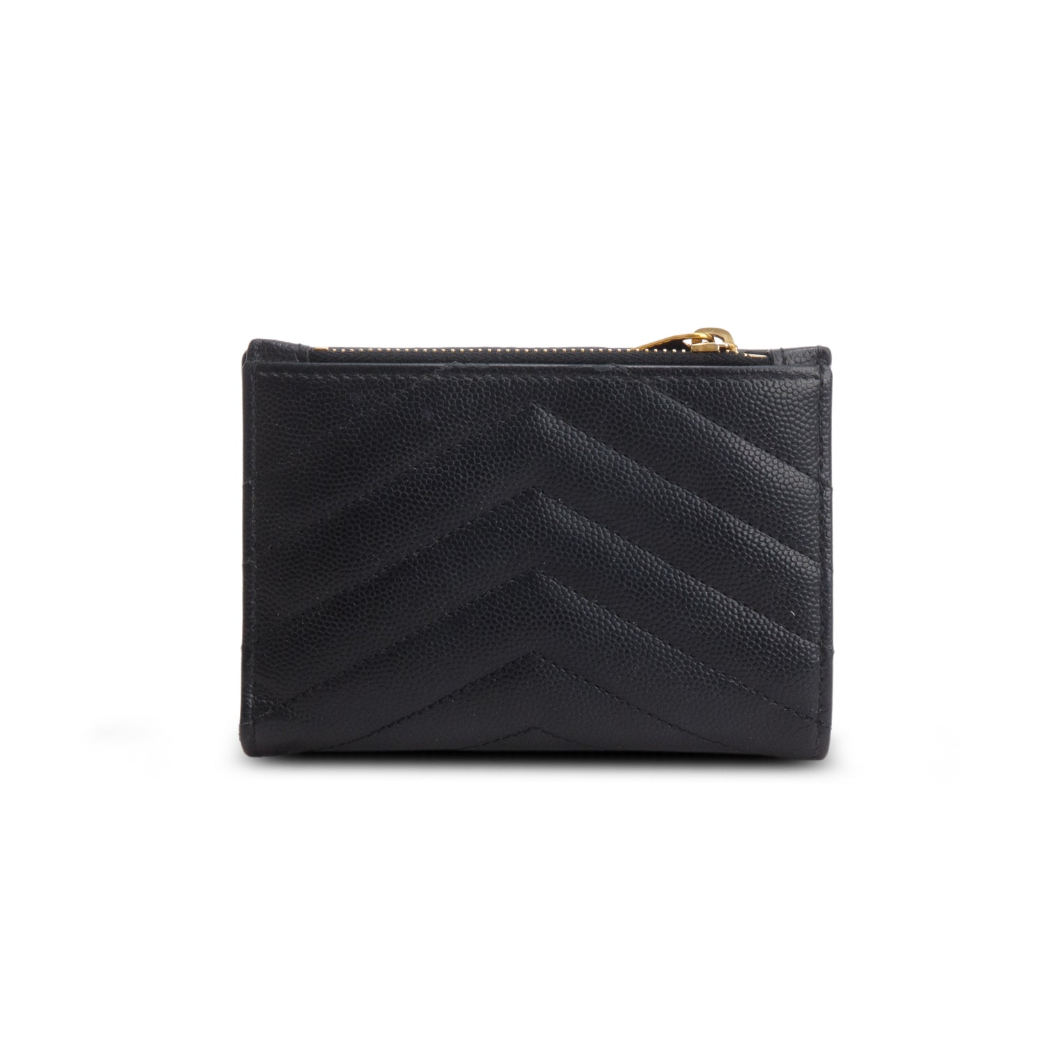 Saint Laurent 2020 Black Grain de Poudre Cassandre Matelasse Fragments Bi-Fold Wallet w/ Box