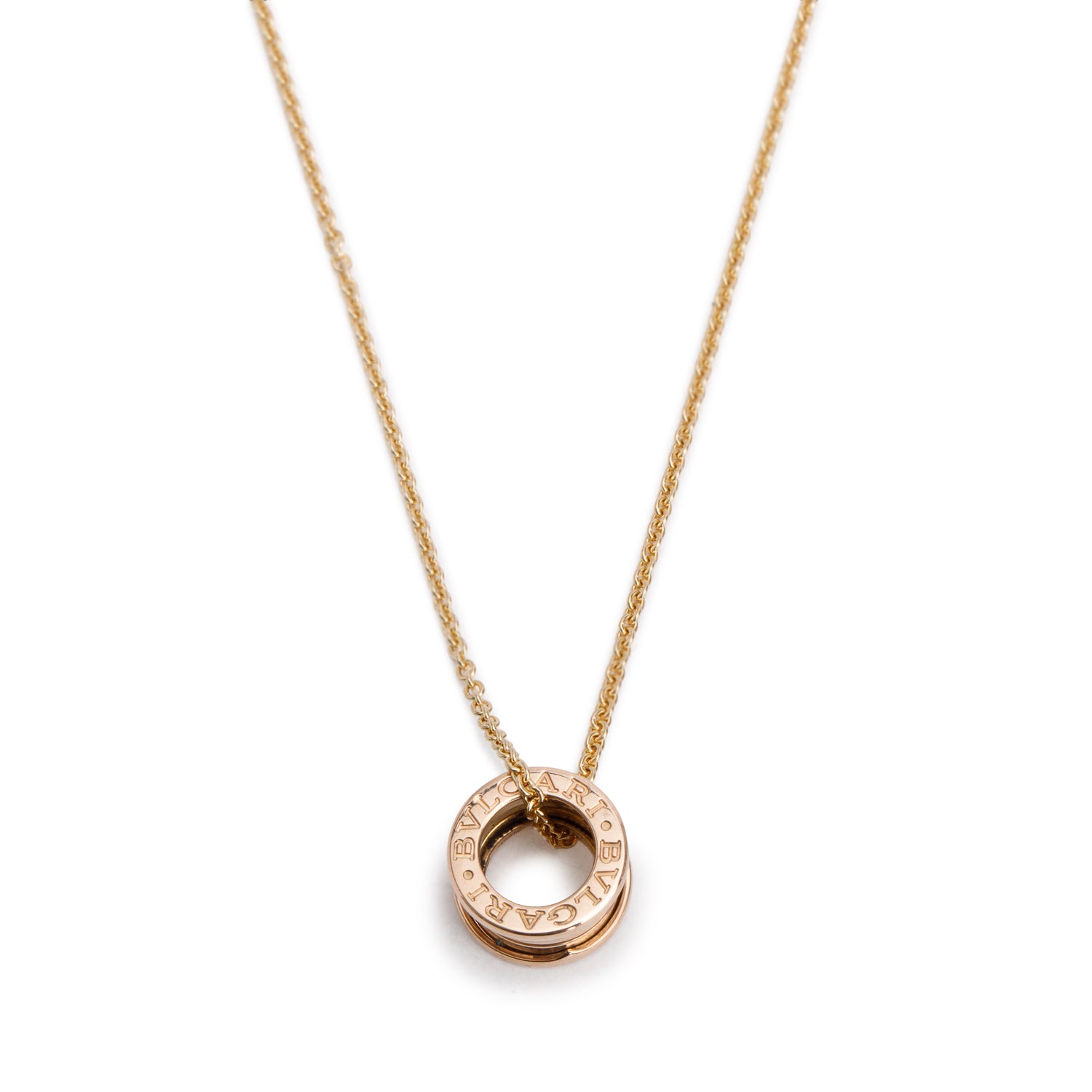 BVLGARI 18k Rose Gold B.Zero1 Pendant Necklace
