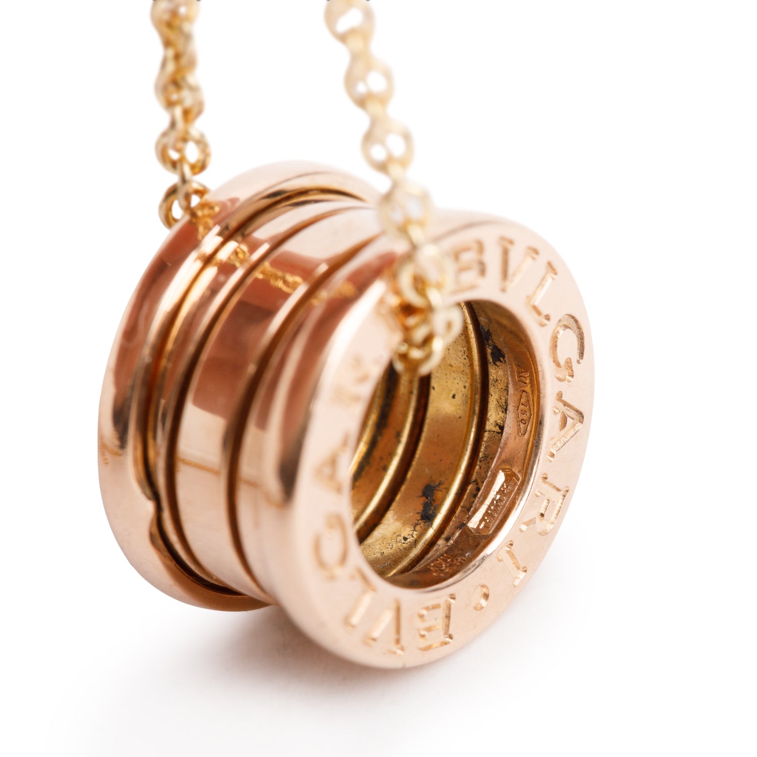 BVLGARI 18k Rose Gold B.Zero1 Pendant Necklace