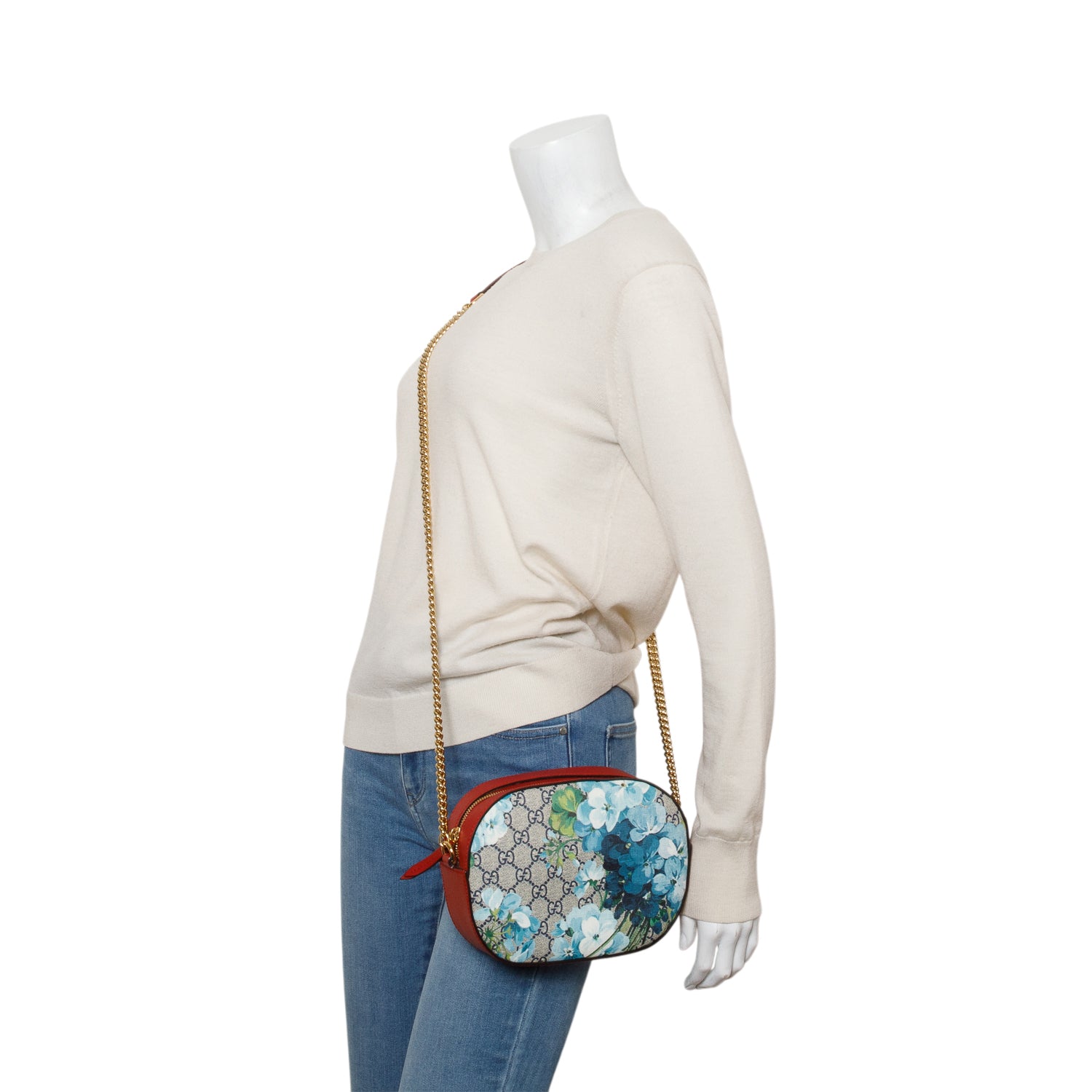 Gucci Multicolor GG Supreme Monogram Blooms Mini Chain Shoulder Bag