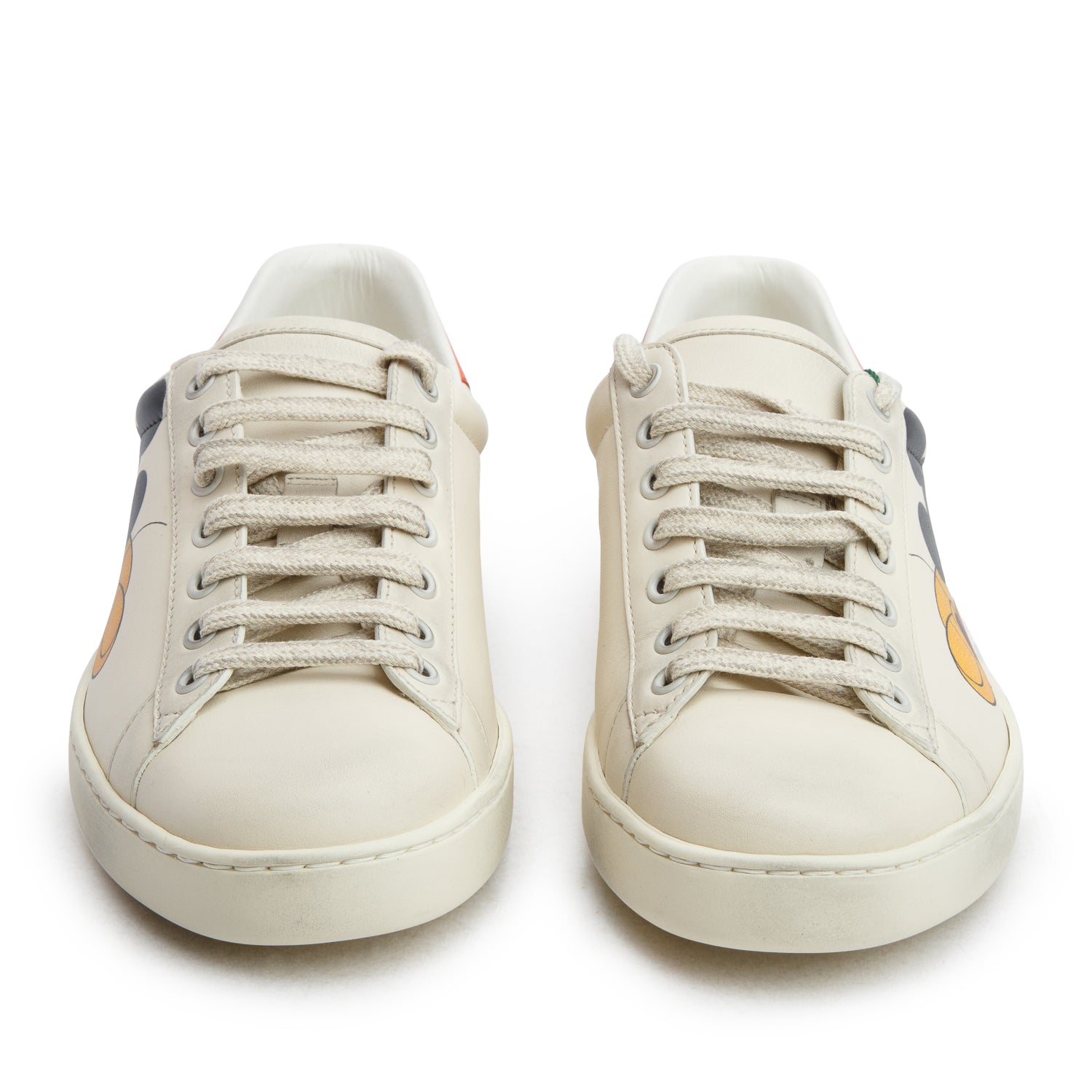Gucci x Disney Cream Miro Soft Leather Mickey Mouse Ace Sneakers, Women's Size 5.5 w/ Box