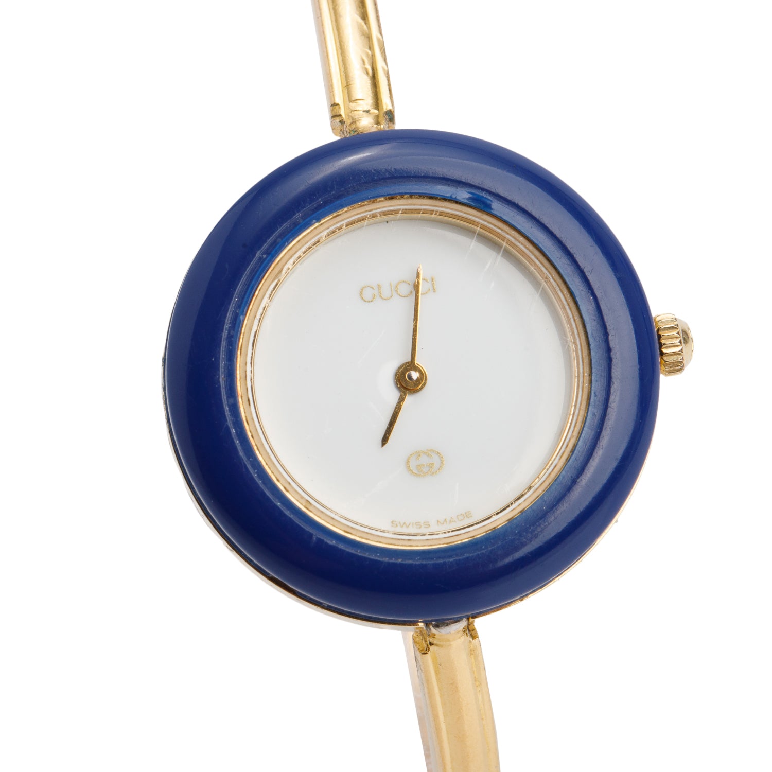 Gucci Gold Plated Stainless Steel 1100 Series 26MM Watch w/ 6 Multicolour Interchangeable Bezels