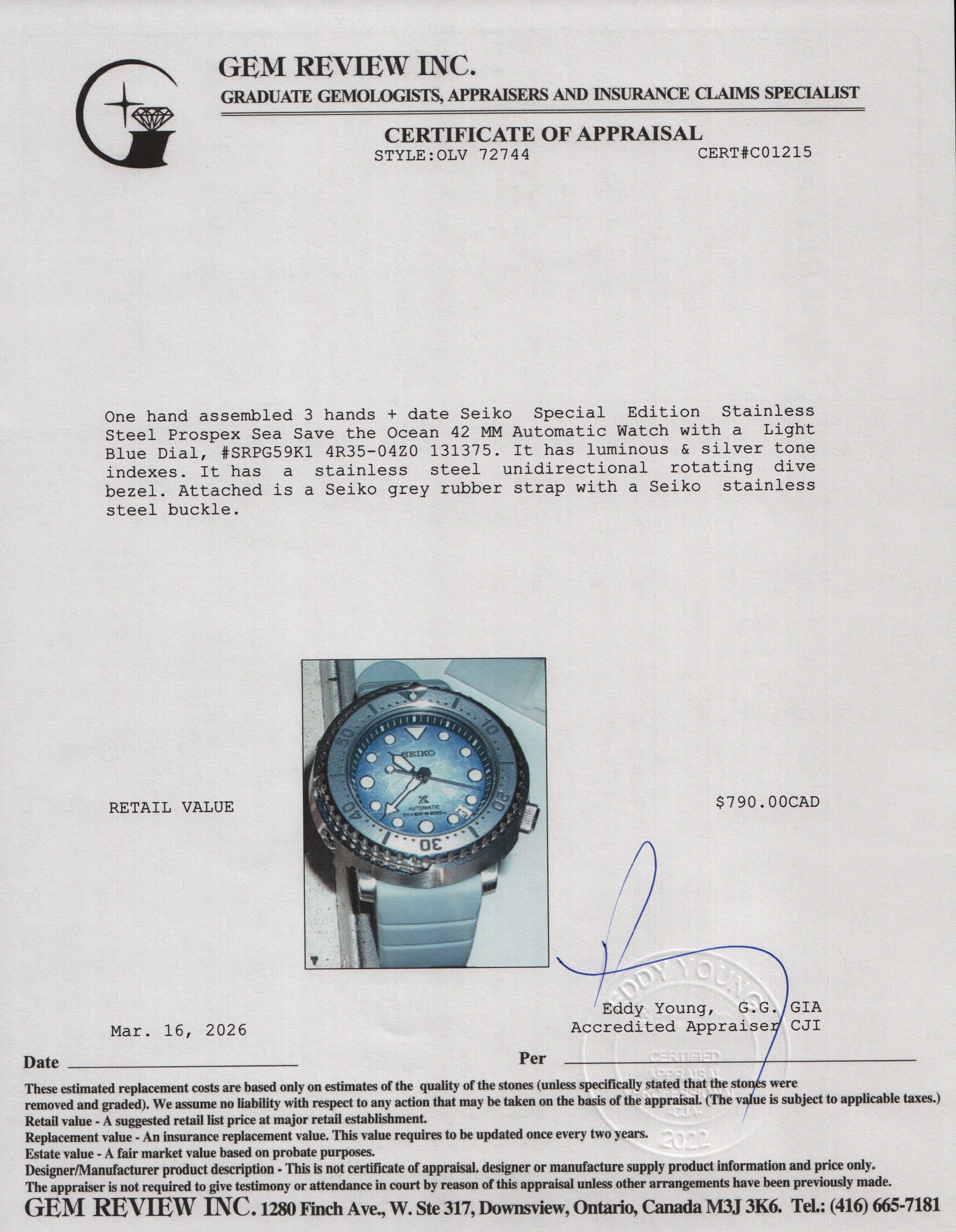 Seiko 2024 Special Edition Stainless Steel Prospex Sea Save the Ocean 42 MM Automatic Watch Light Blue Dial w/ Box & Card