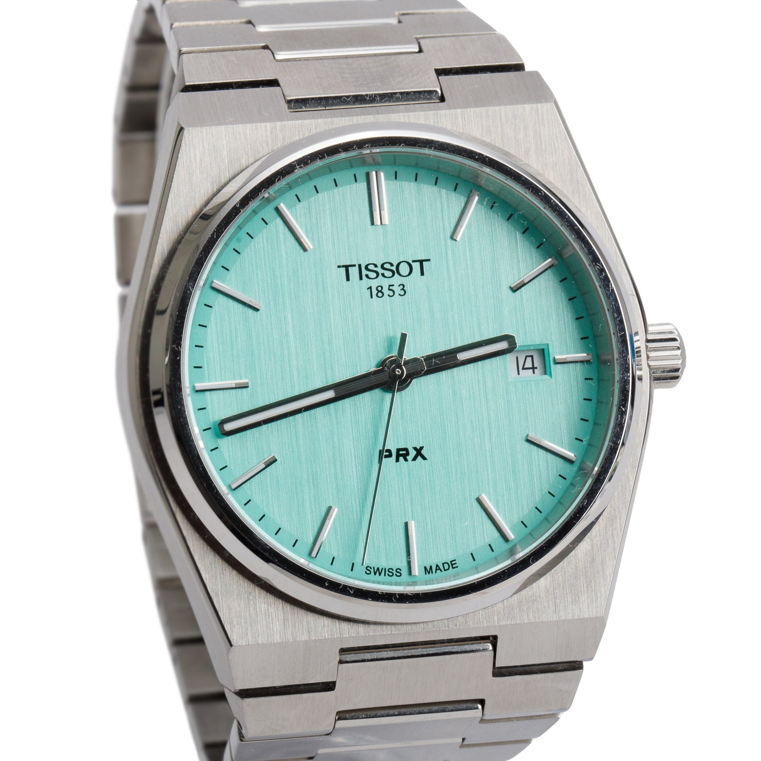 Tissot Stainless Steel PRX 40 MM Quartz Watch Light Green Dial w/ Box