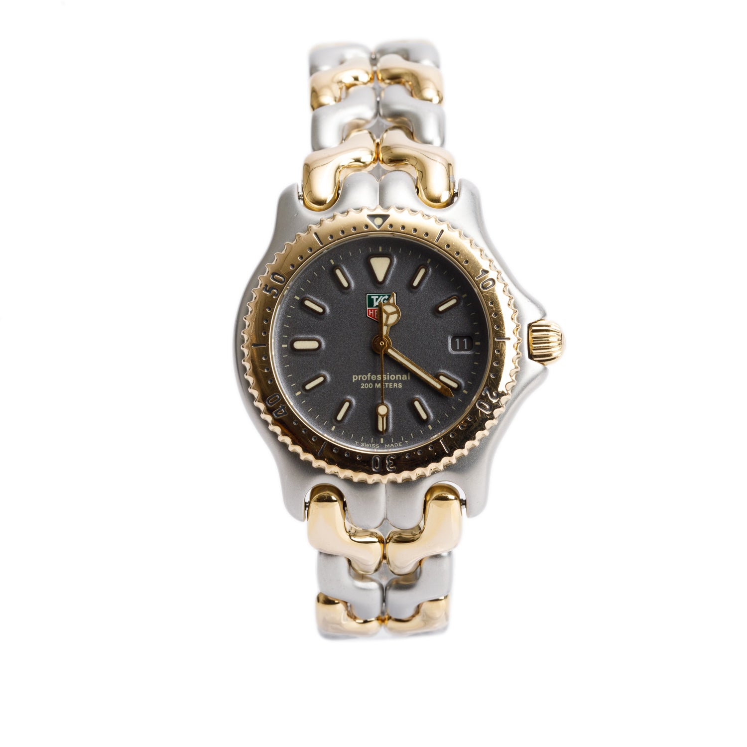 Tag Heuer Stainless Steel & Gold Plated Sport Elegance 34MM Watch Grey Dial S95.213K