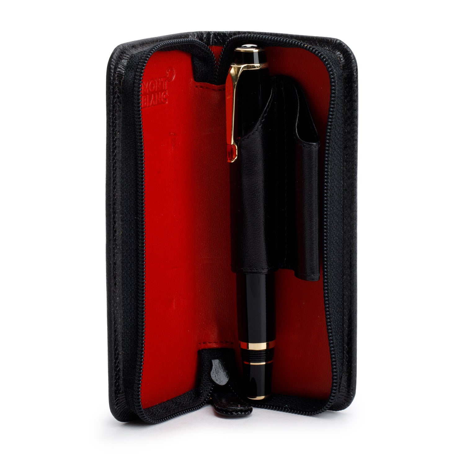 Montblanc Yellow Gold Coated Black Resin Boheme Rollerball Pen w/ Leather Case
