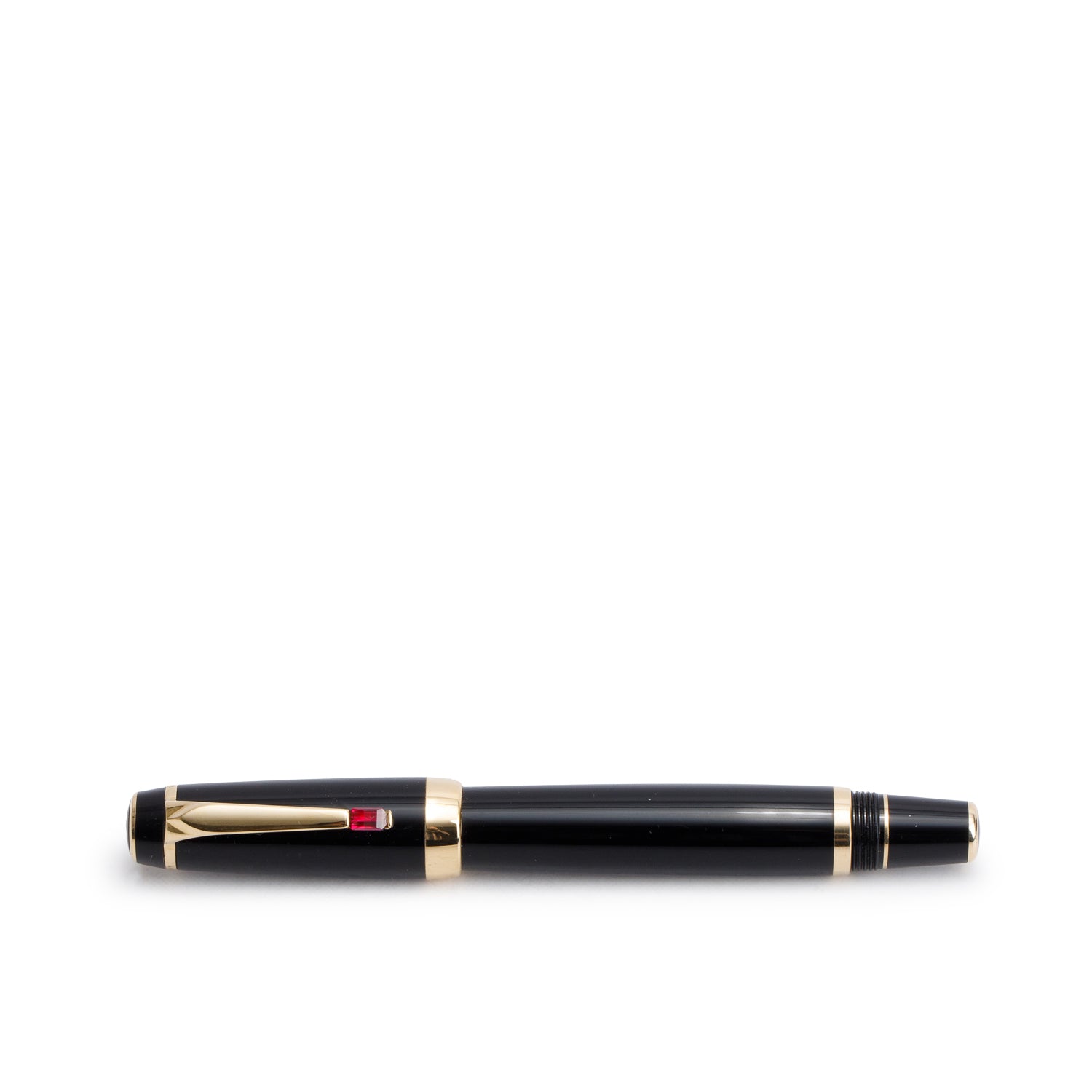 Montblanc Yellow Gold Coated Black Resin Boheme Rollerball Pen w/ Leather Case