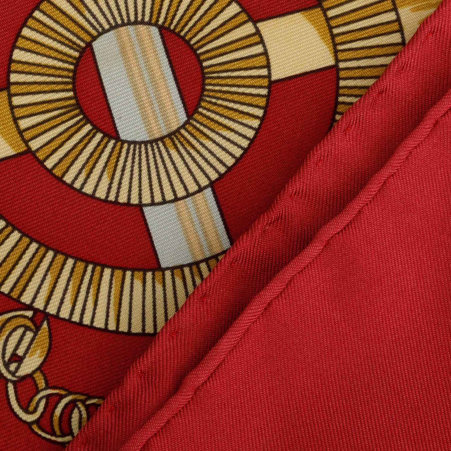 Hermes Red & Green 'Eperon D'or' Silk Scarf 90 w/ Box