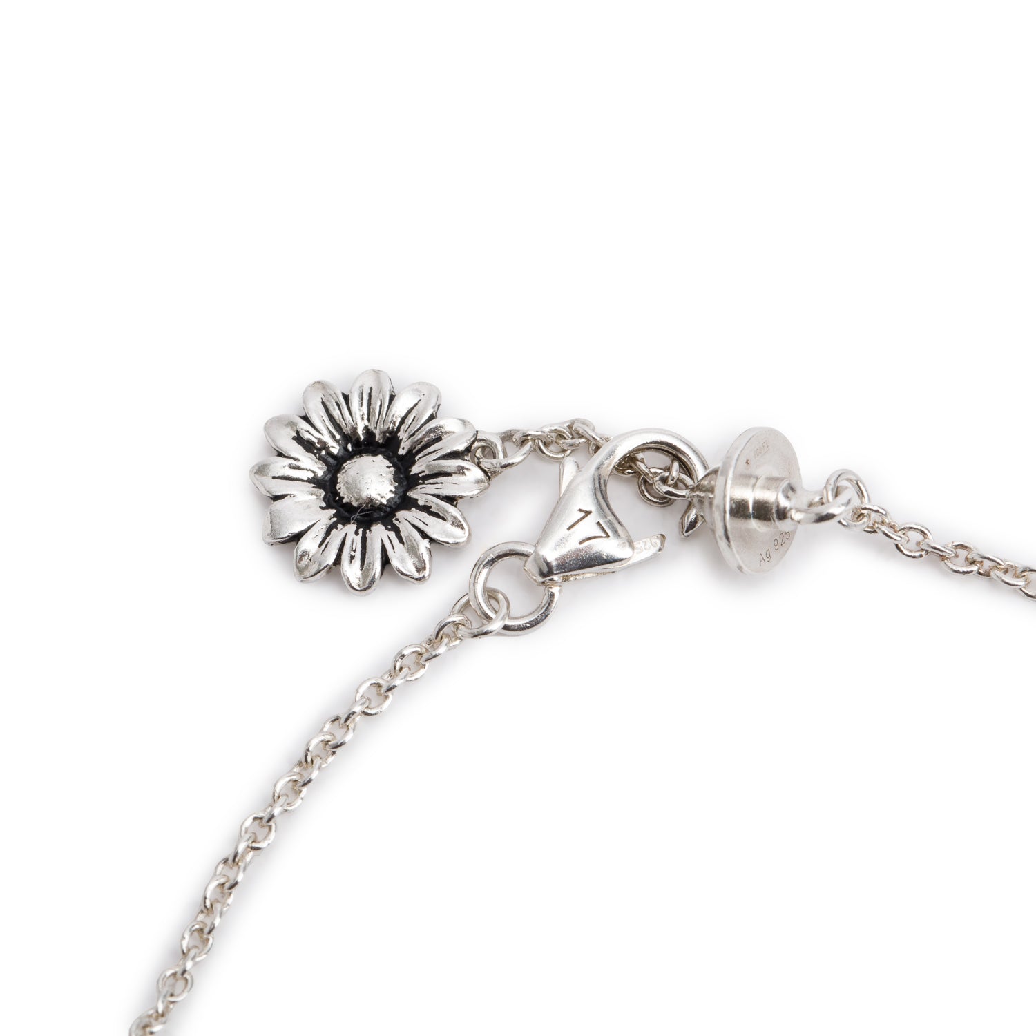Gucci Sterling Silver GG Marmont Flower Chain Bracelet
