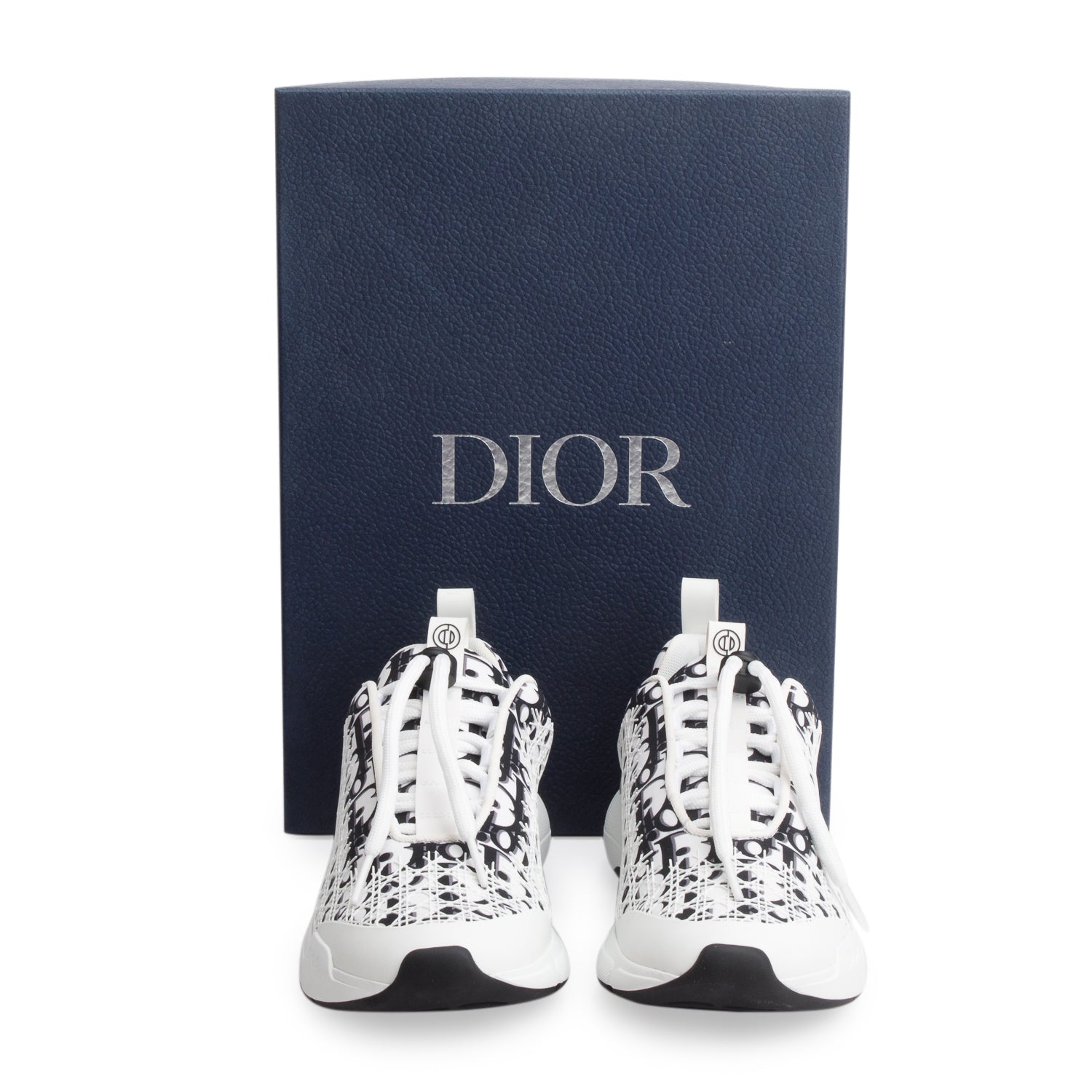 Christian Dior 2022 Black/White Oblique Cannage Motif Sneakers, Women's Size 39 w/ Box