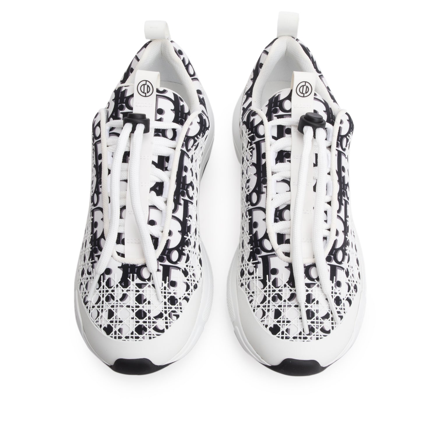 Christian Dior 2022 Black/White Oblique Cannage Motif Sneakers, Women's Size 39 w/ Box