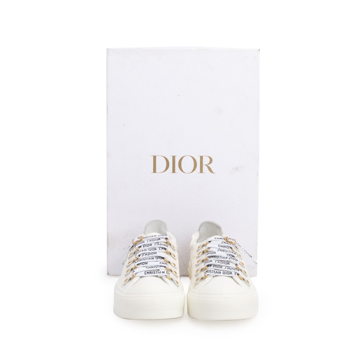 Christian Dior 2021 White Cotton Canvas Walk'N'Dior Sneakers, Women's Size 34.5 w/ Box