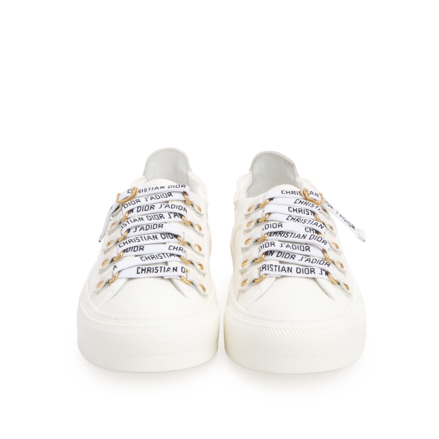 Christian Dior 2021 White Cotton Canvas Walk'N'Dior Sneakers, Women's Size 34.5 w/ Box