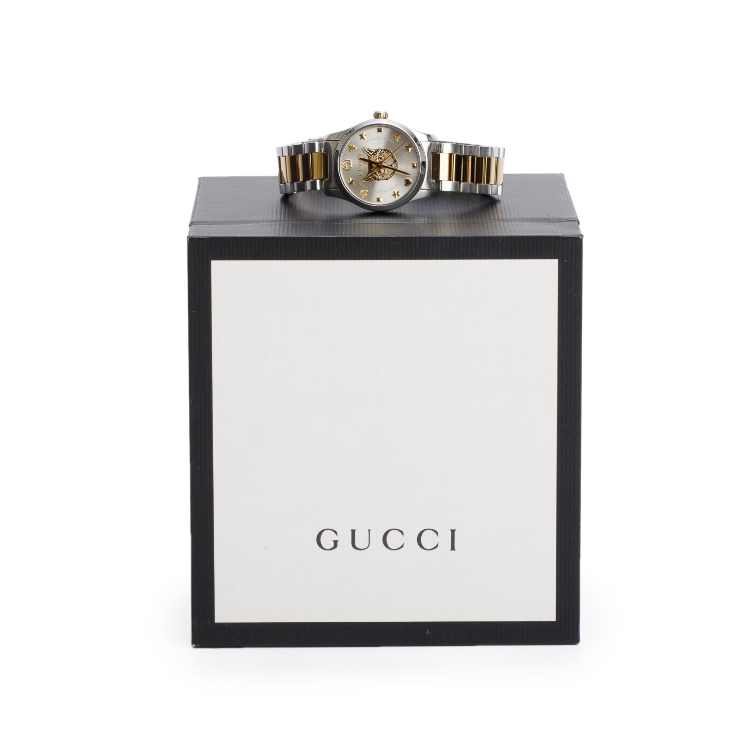 Gucci 2022 Stainless Steel & Gold Plated G-Timeless 27 MM Quartz Watch YA126596 w/ Box & Receipt