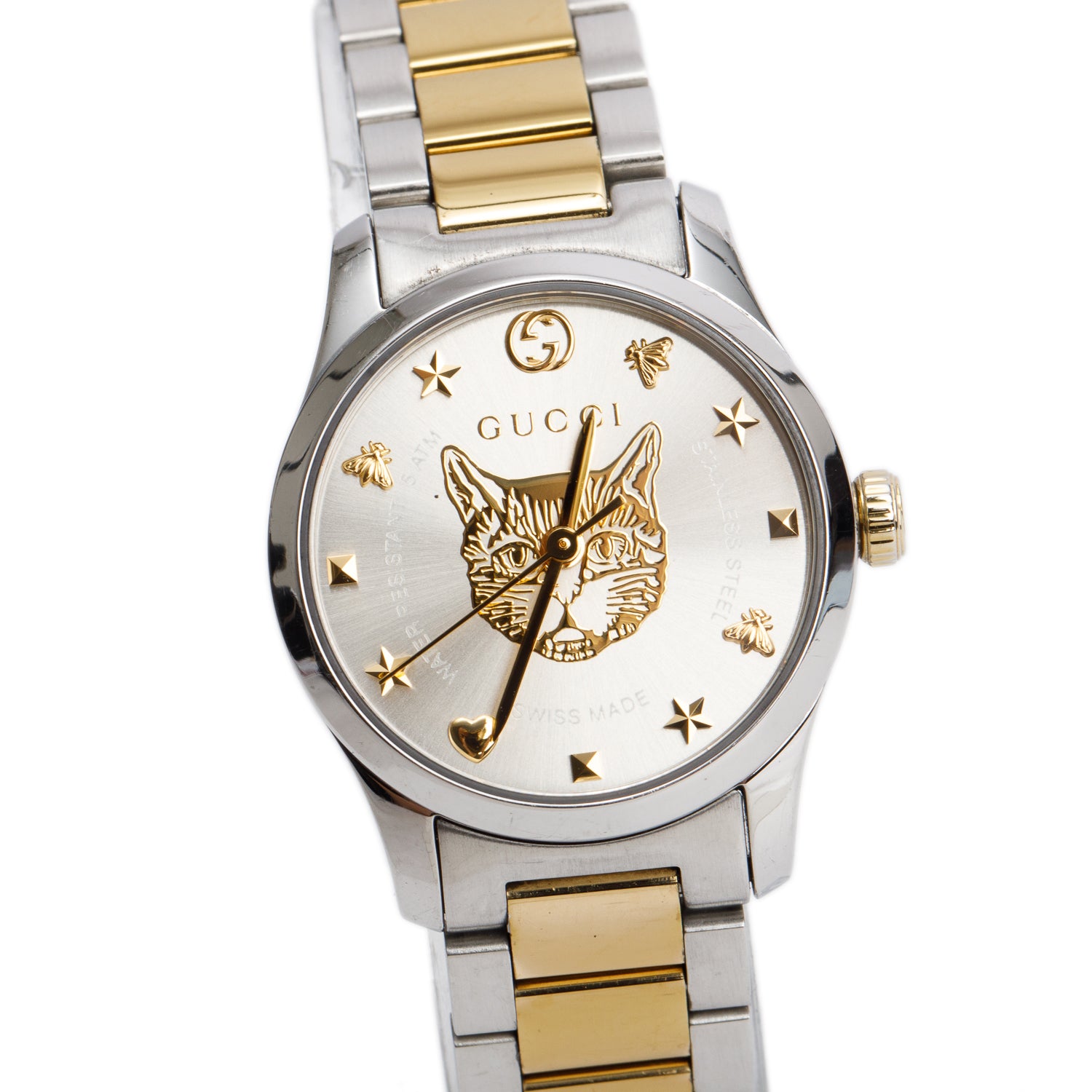 Gucci 2022 Stainless Steel & Gold Plated G-Timeless 27 MM Quartz Watch YA126596 w/ Box & Receipt