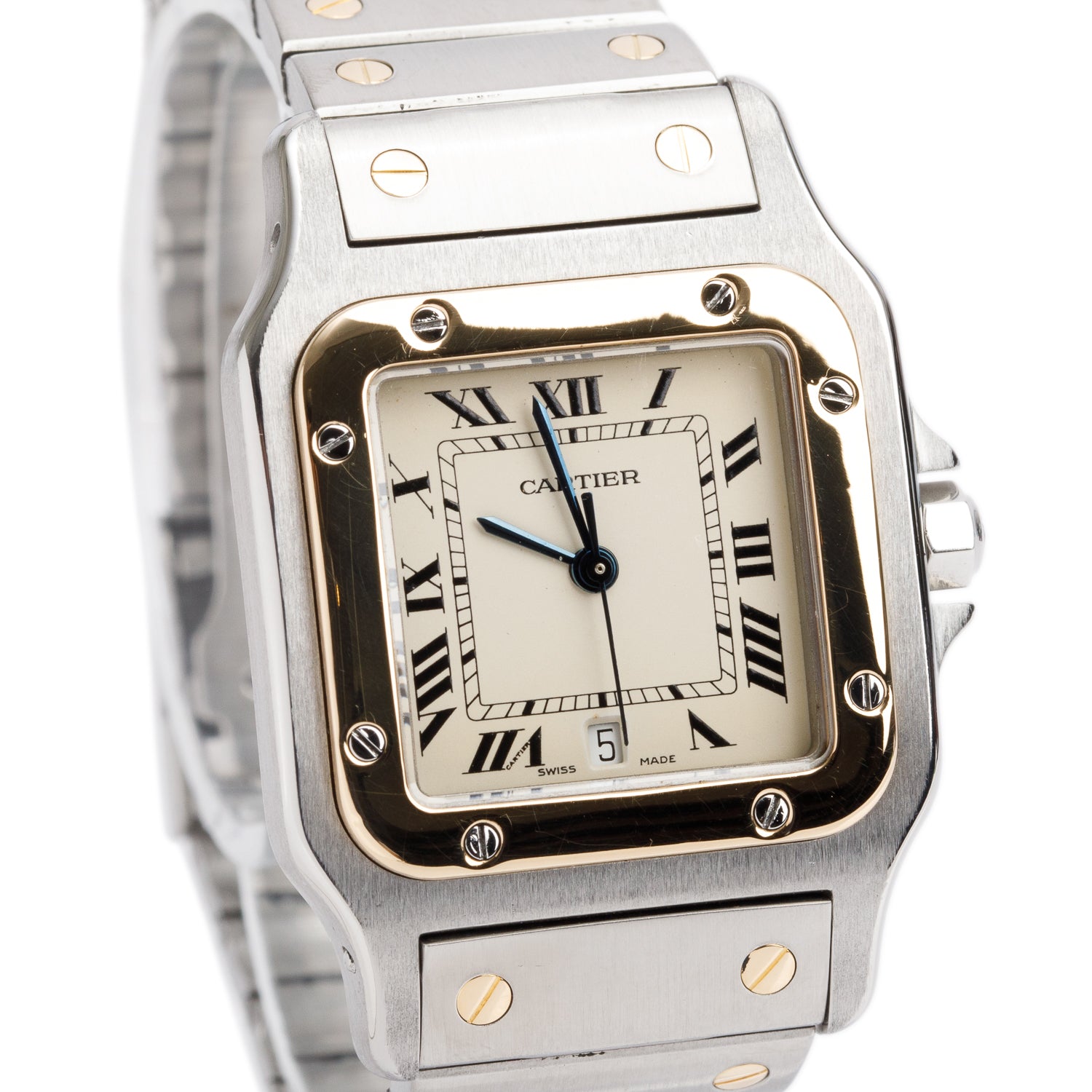 Cartier Stainless Steel & 18k Yellow Gold Santos Galbee Quartz Watch 187901