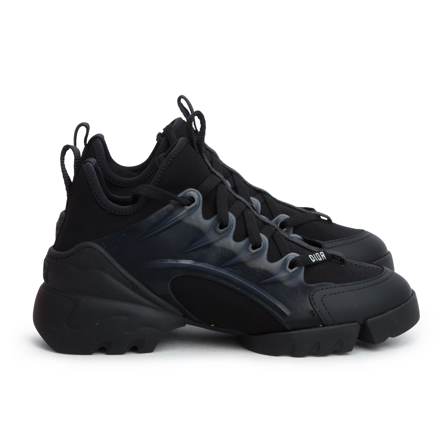 Christian Dior Black Neoprene Rubber D-Connect Sneakers, Women's Size 34.5 w/ Box