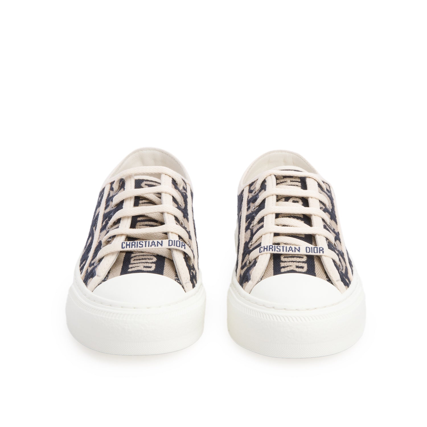 Christian Dior 2023 Deep Blue Oblique Embroidered Cotton Walk'n'Dior Sneakers, Women's Size 35 w/ Box