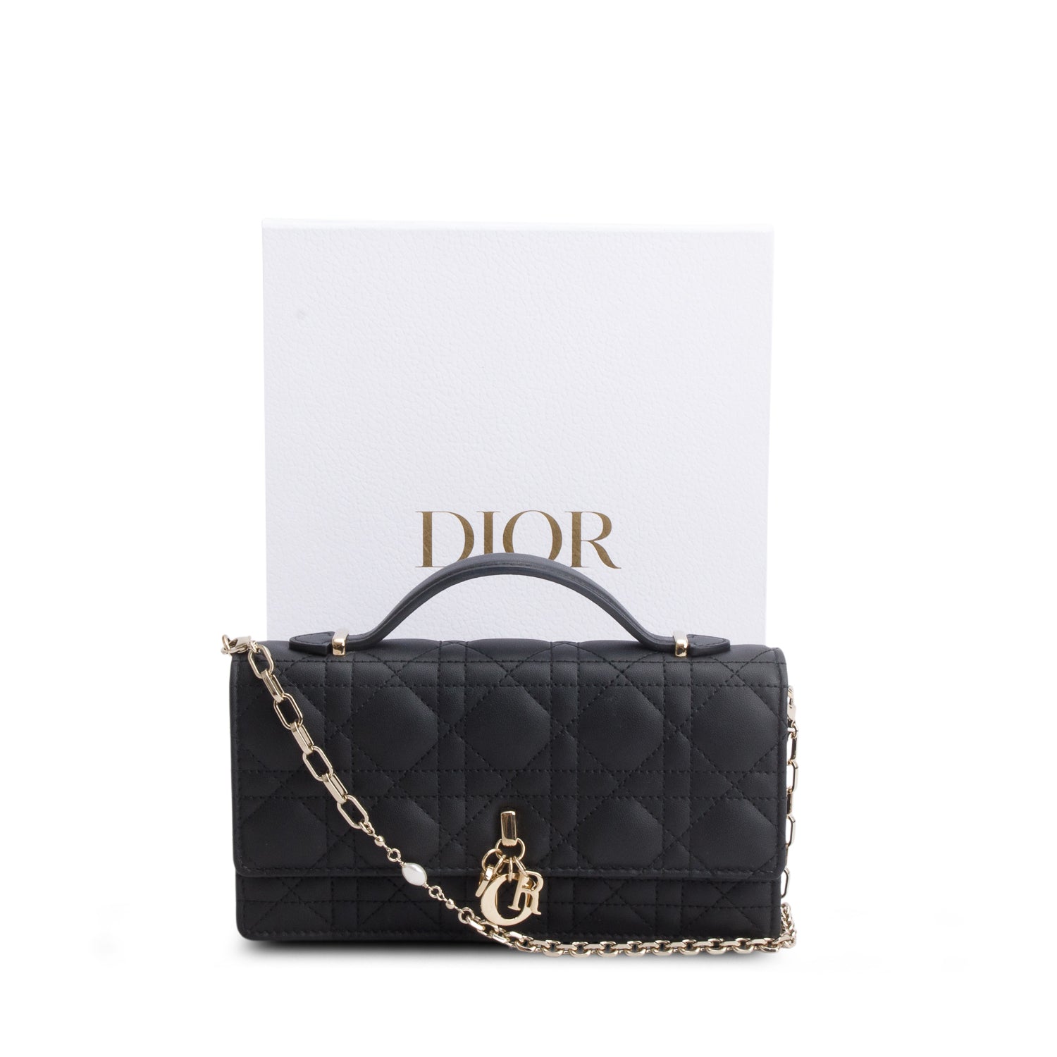 Christian Dior 2023 Lambskin Cannage Mini My Dior Bag w/ Box & Strap