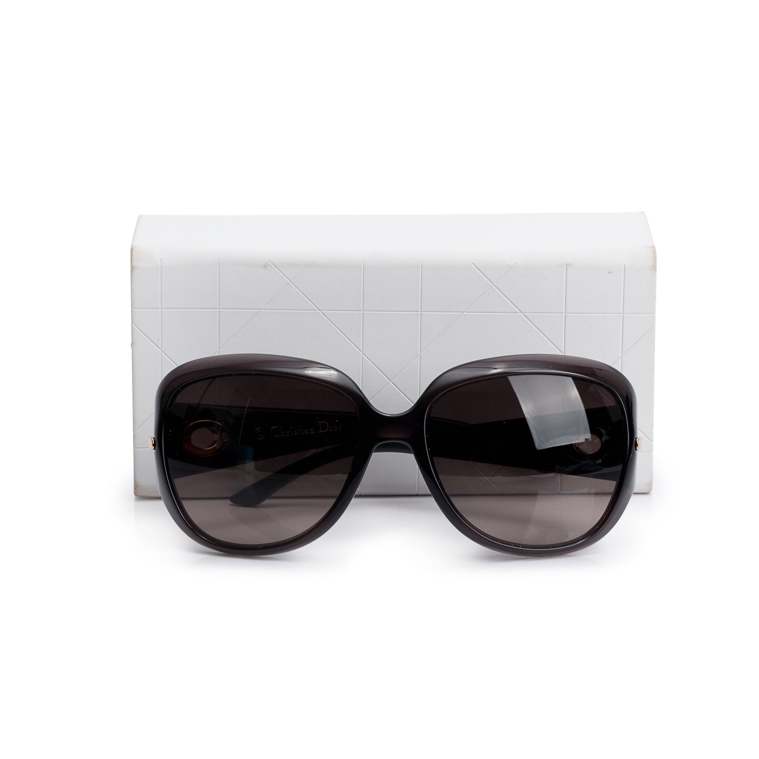 Christian Dior Precieuse Brown Square Oversized Sunglasses w/ Case