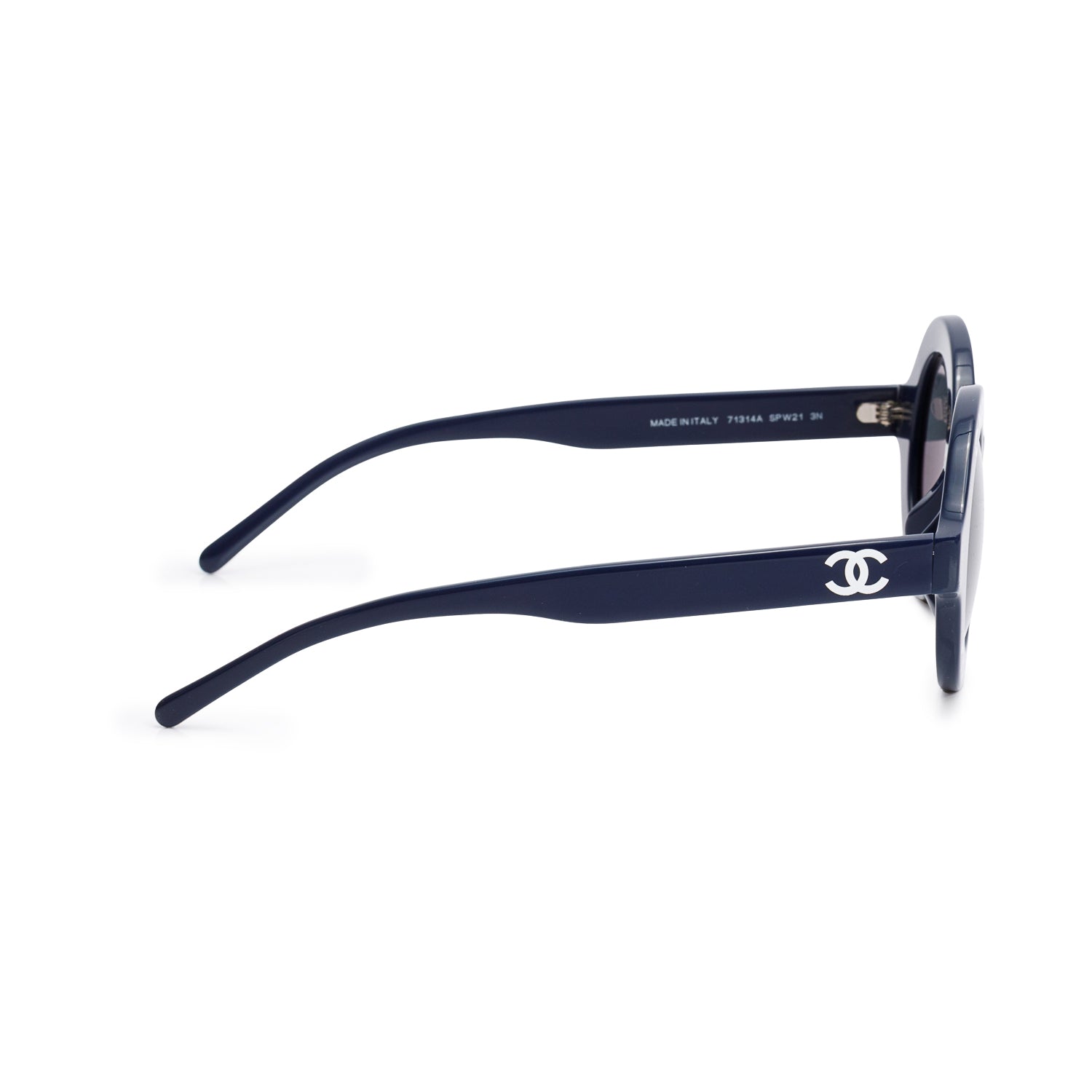 Chanel x Pharrell 71314A Blue Logo Print Round Sunglasses w/ Box & Case