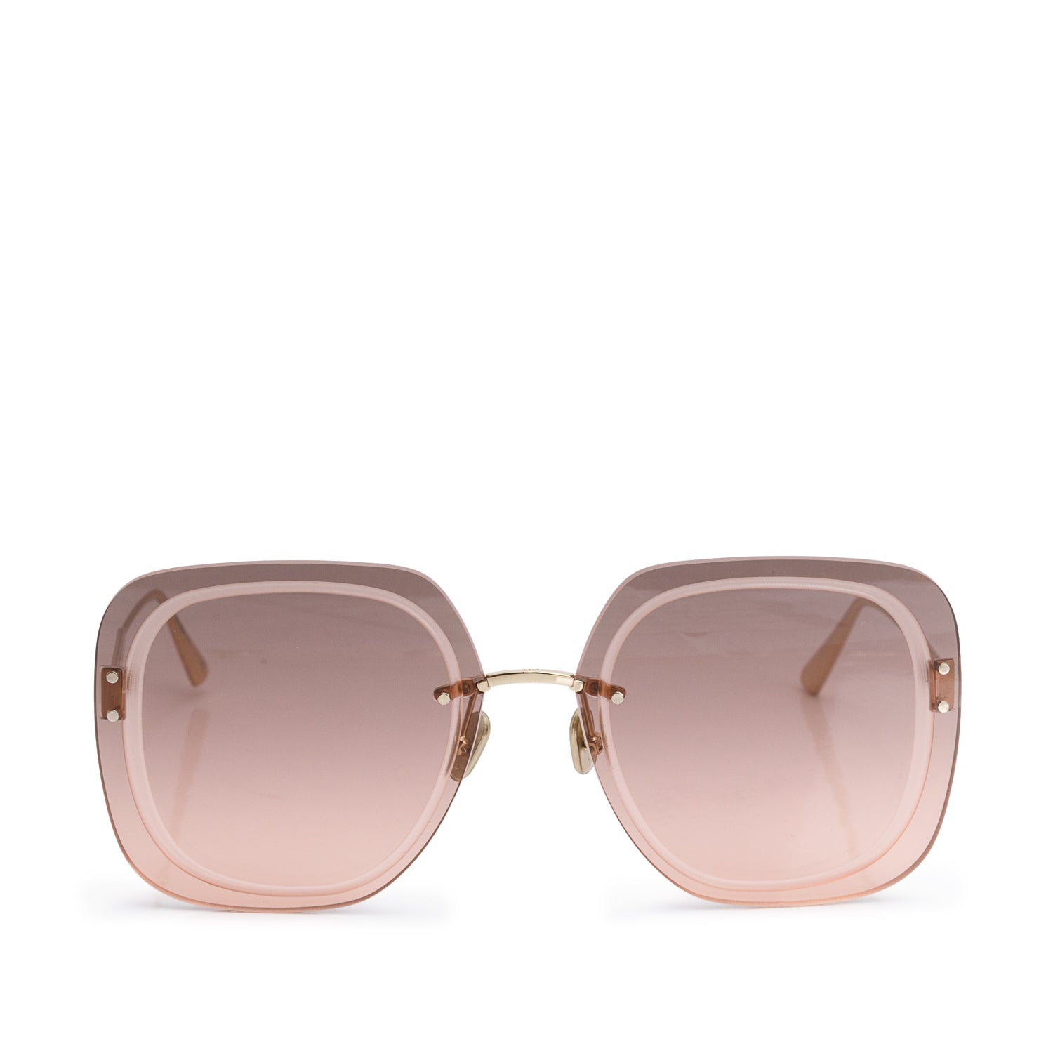 Christian Dior UltraDior SU Pink Gradient Rimless Square Sunglasses w/ Case