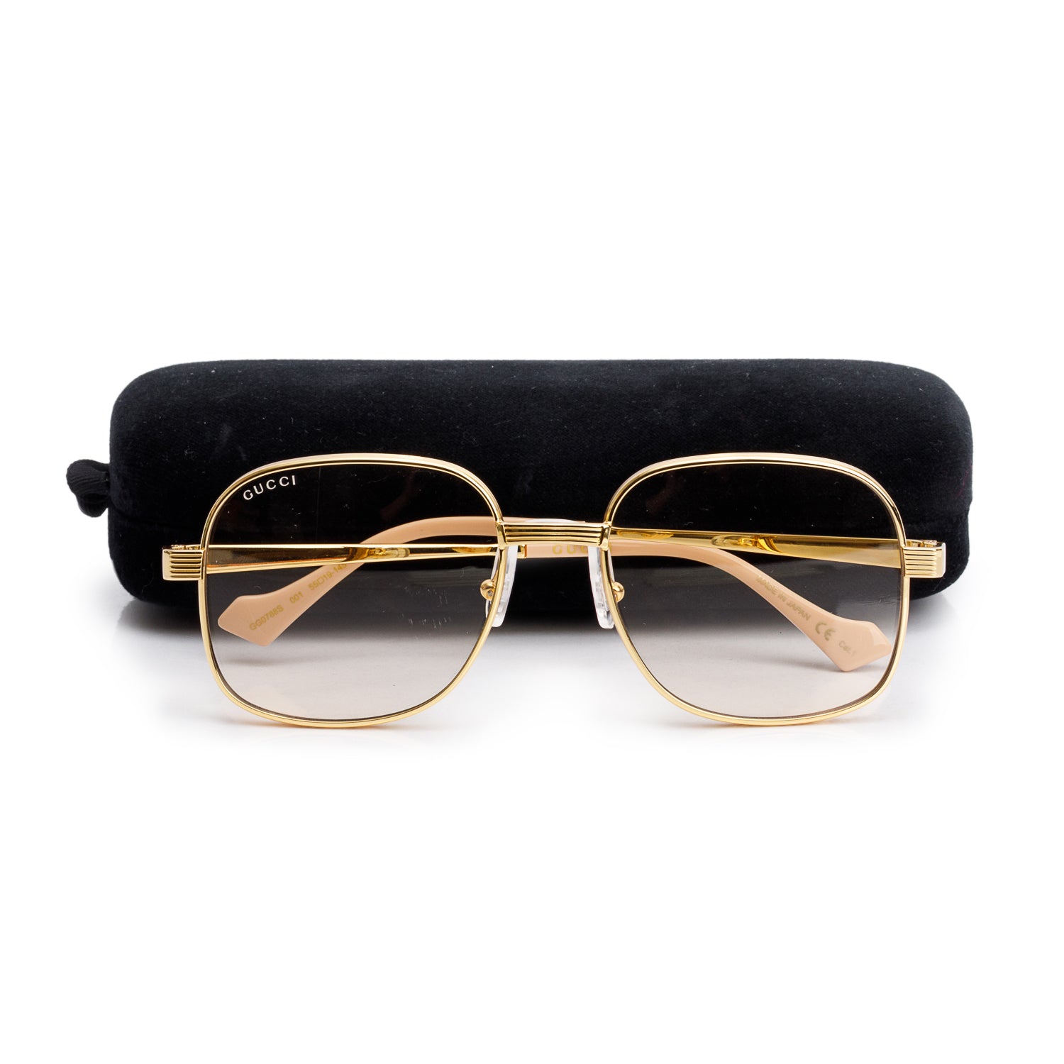 Gucci GG0788S Gold-Tone Square Eyeglasses w/ Case – OLIVER'S