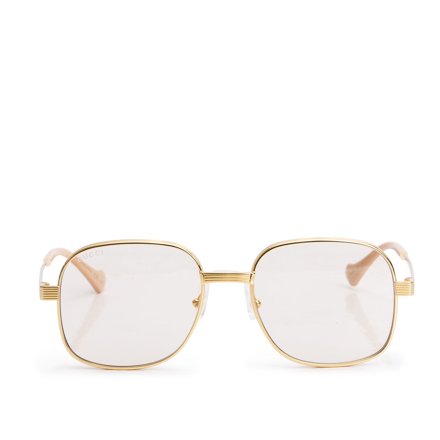 Gucci GG0788S Gold-Tone Square Eyeglasses w/ Case – OLIVER'S