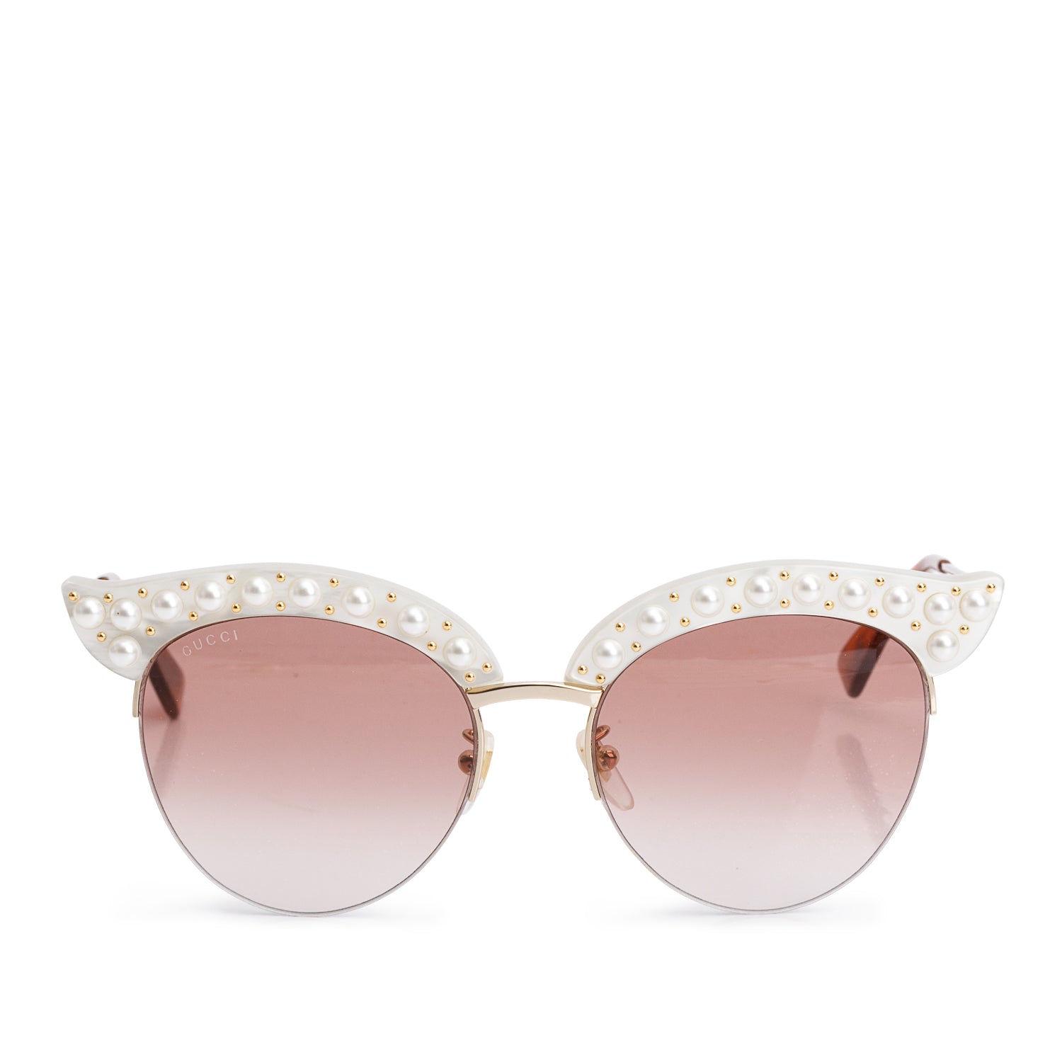 Gucci GG0212S Pink/White Pearl Cat Eye Sunglasses w/ Case