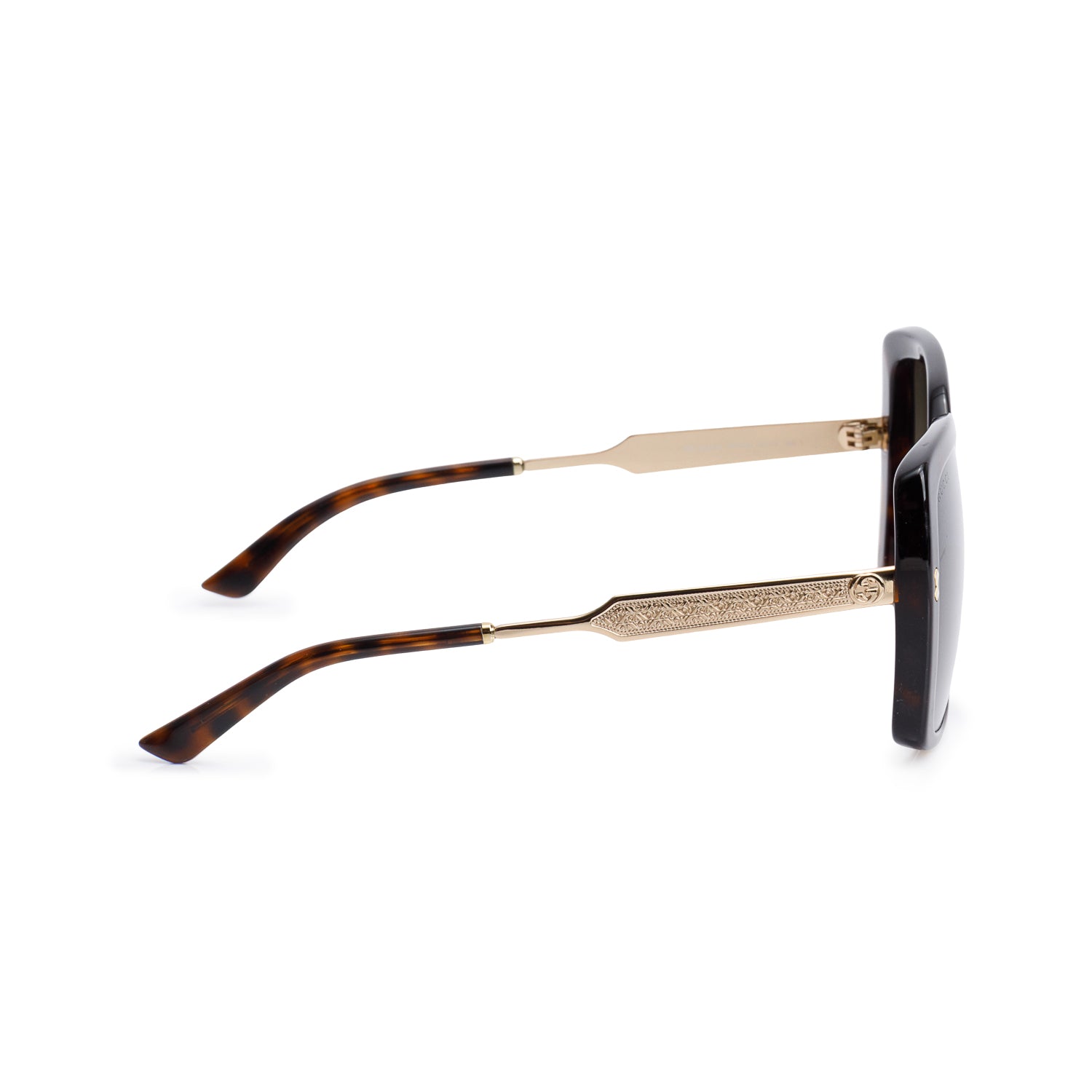 Gucci GG3843/S Brown Tortoise Oversized Square Sunglasses w/ Pouch