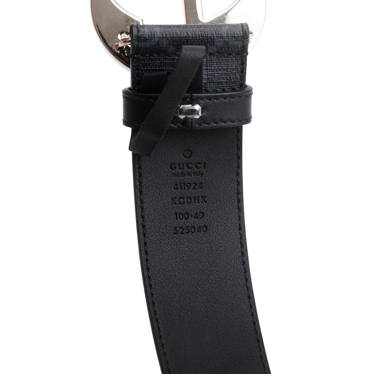 Gucci Black GG Supreme Canvas Wide Belt with Interlocking G Buckle 100 40