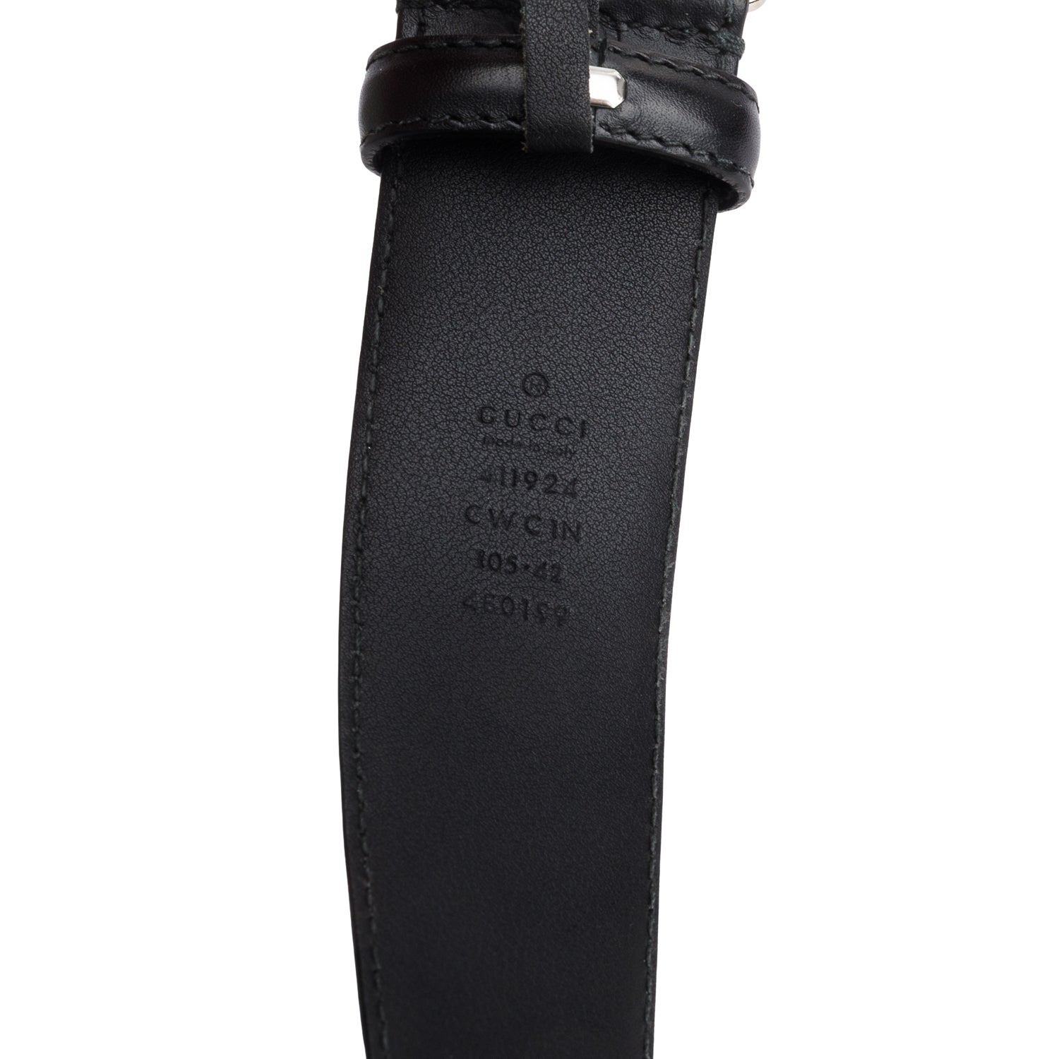 Gucci Black GG Signature Leather Interlocking G Belt 105 42