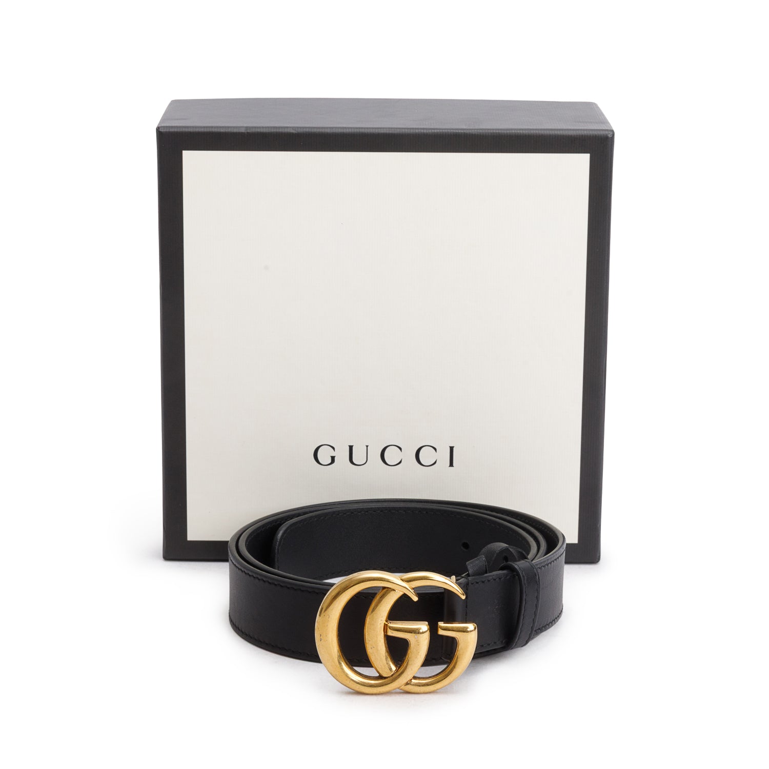 Gucci GG Marmont Black Leather Belt 90 36 w/ Box