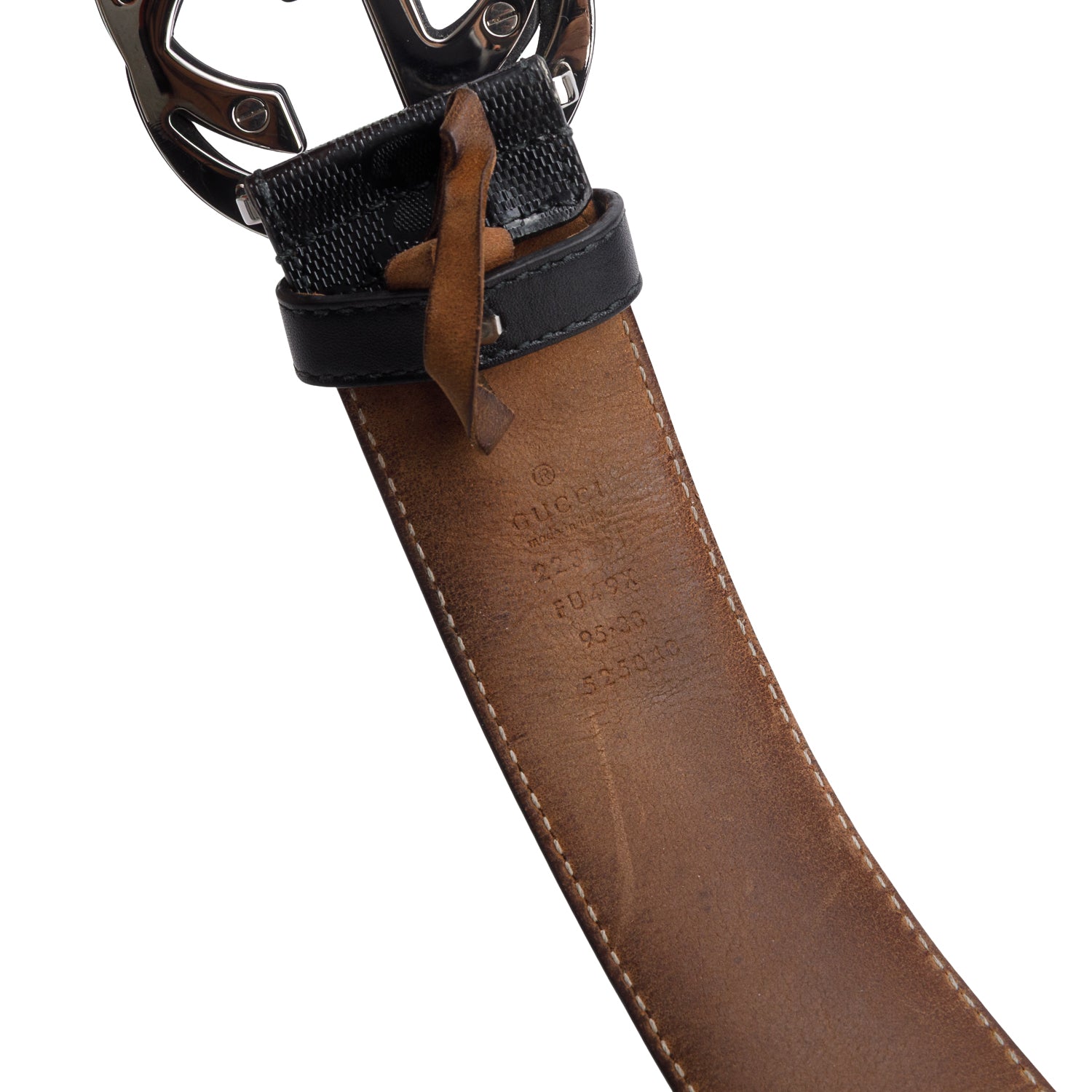 Gucci Black GG Supreme Canvas Wide Belt with Interlocking G Buckle 95 38