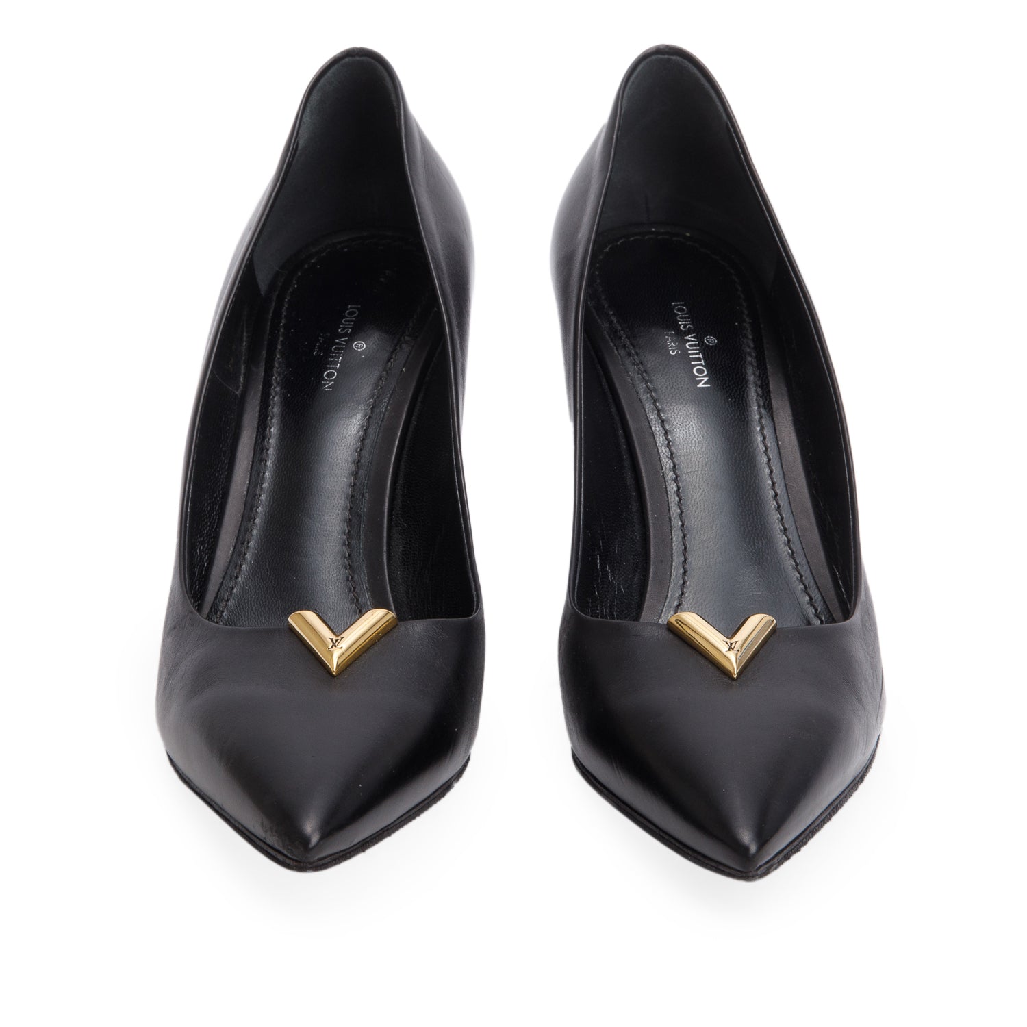 Louis Vuitton Black Leather Heartbreaker Pumps, Women's Size 37.5