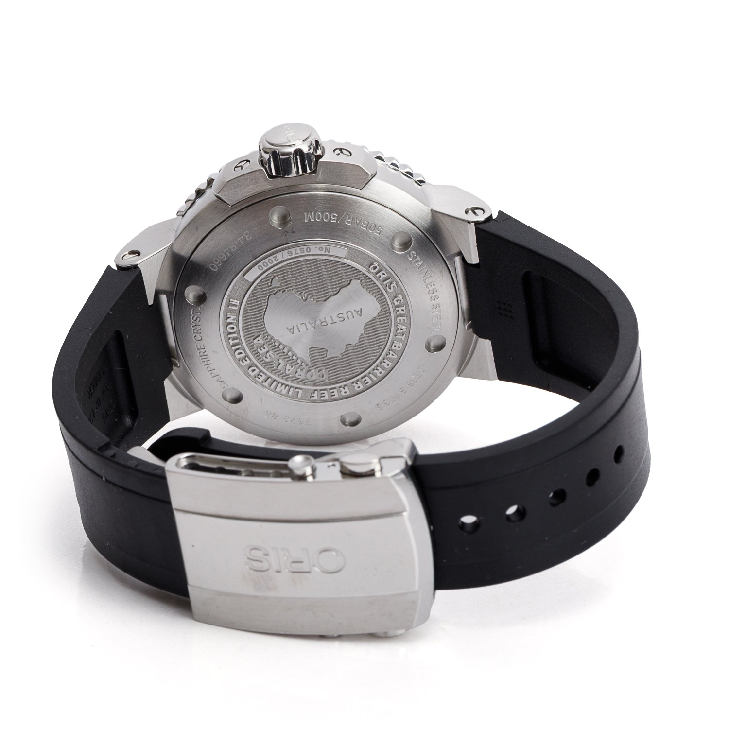 Oris Stainless Steel Aquis Great Barrier Reef Limited Edition II Date 46 MM Automatic Watch w/ Box & Papers