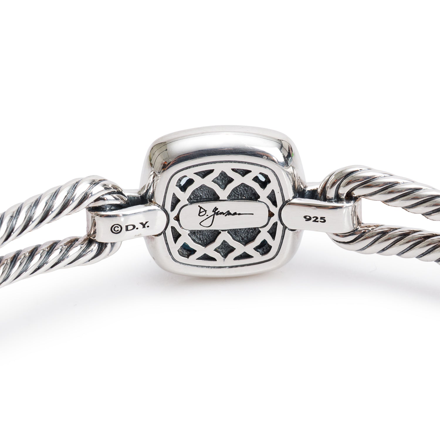 David Yurman Sterling Silver Topaz & Diamond Albion Cable Bracelet