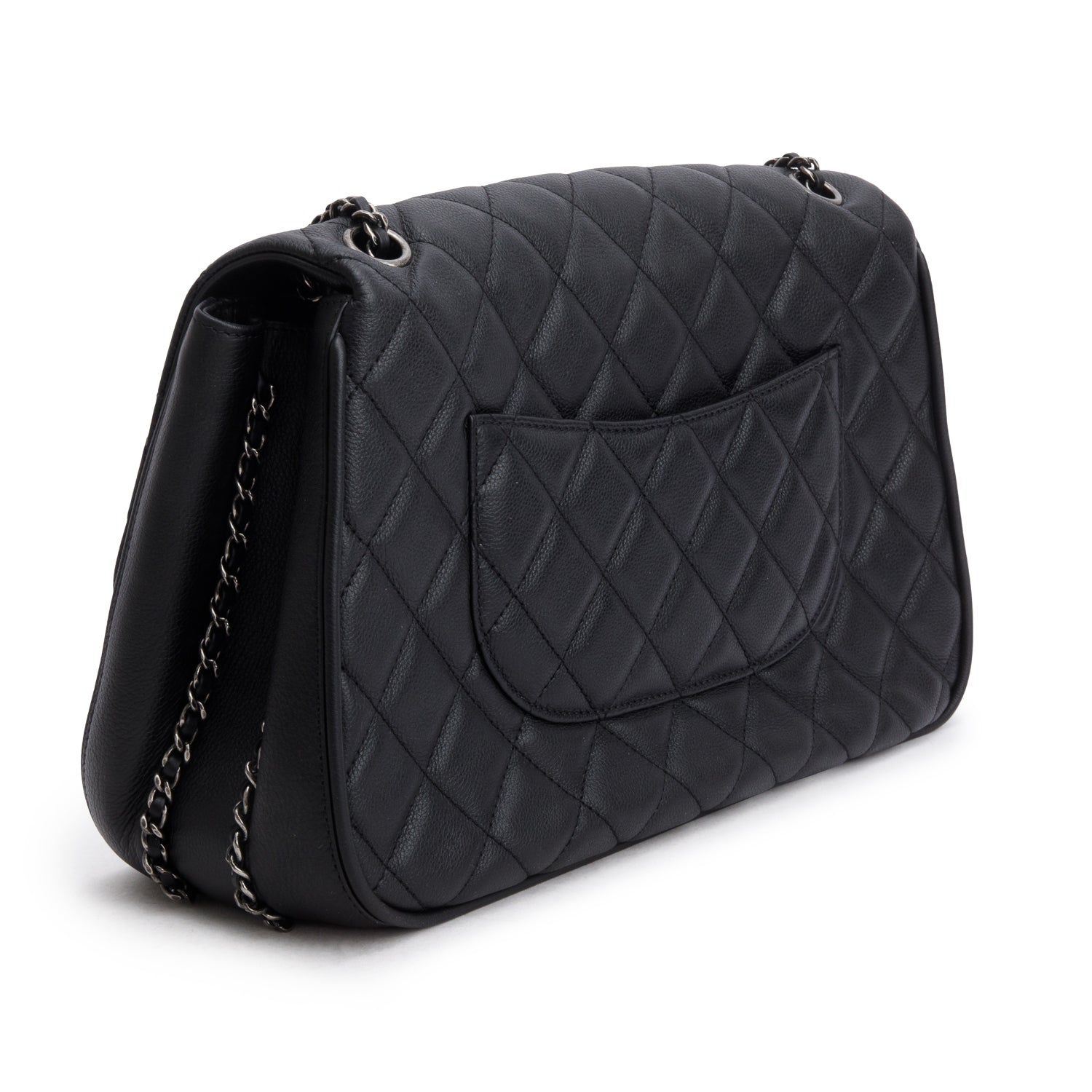 Chanel Black Caviar Frame in Chain Bag w/ Authenticity Card