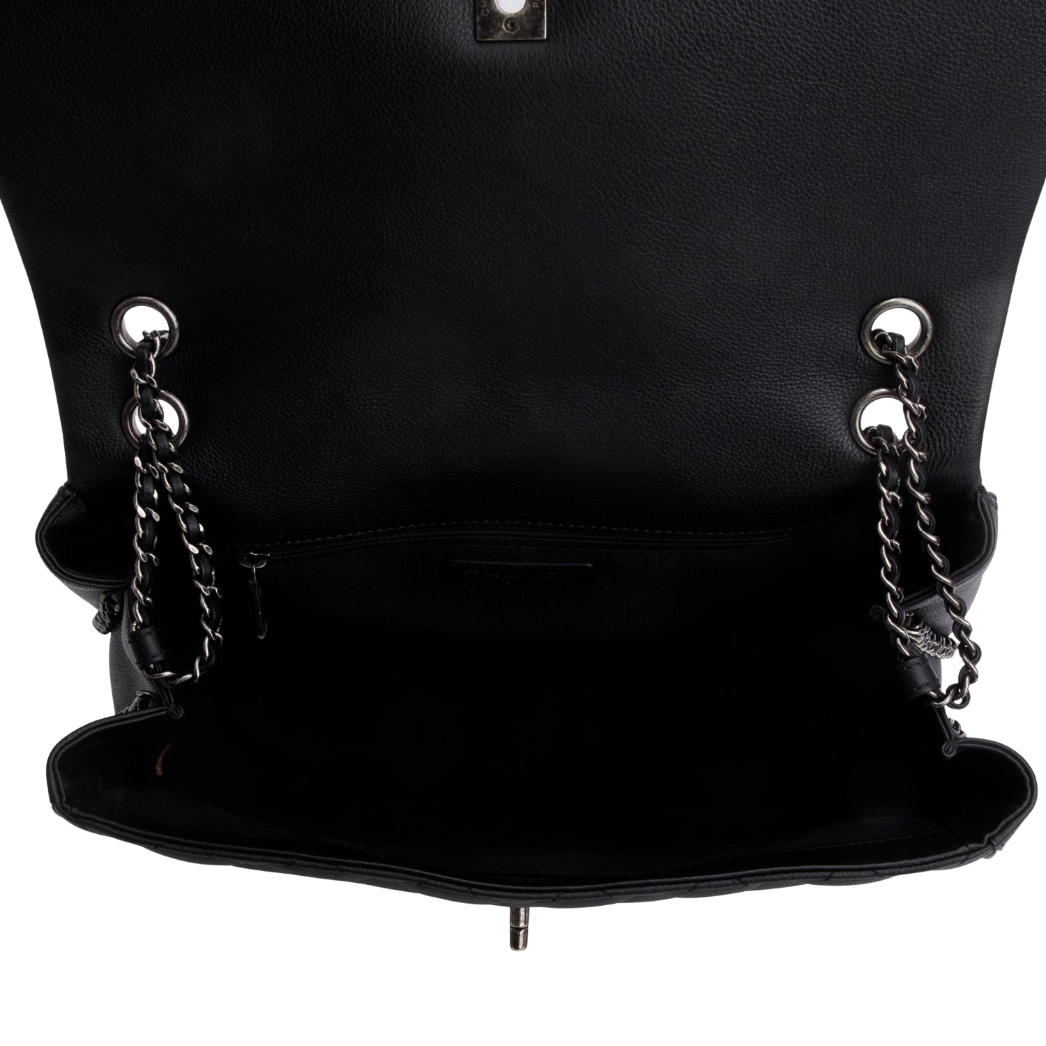 Chanel Black Caviar Frame in Chain Bag w/ Authenticity Card