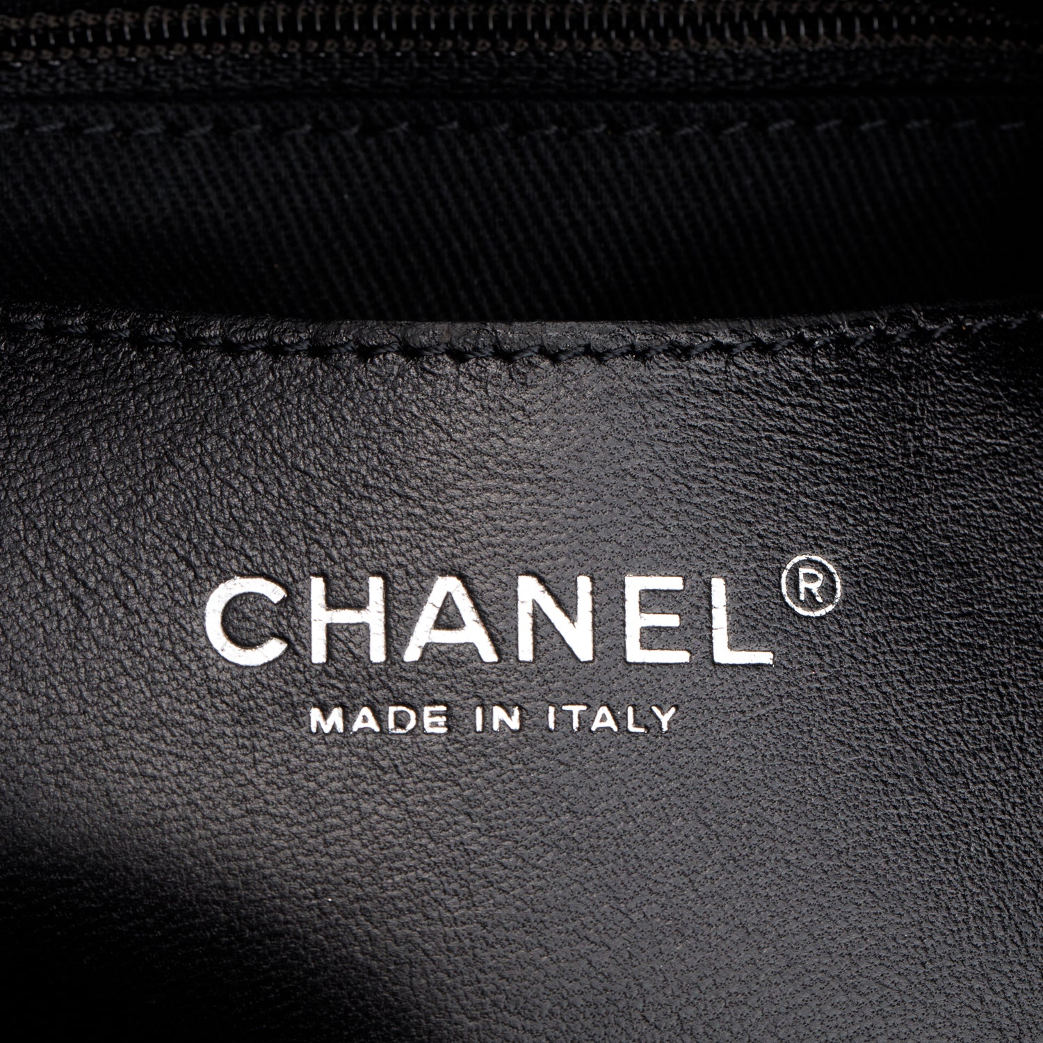 Chanel Black Metallic Calfskin Quilted Medium Just Mademoiselle w/ Authenticity Card