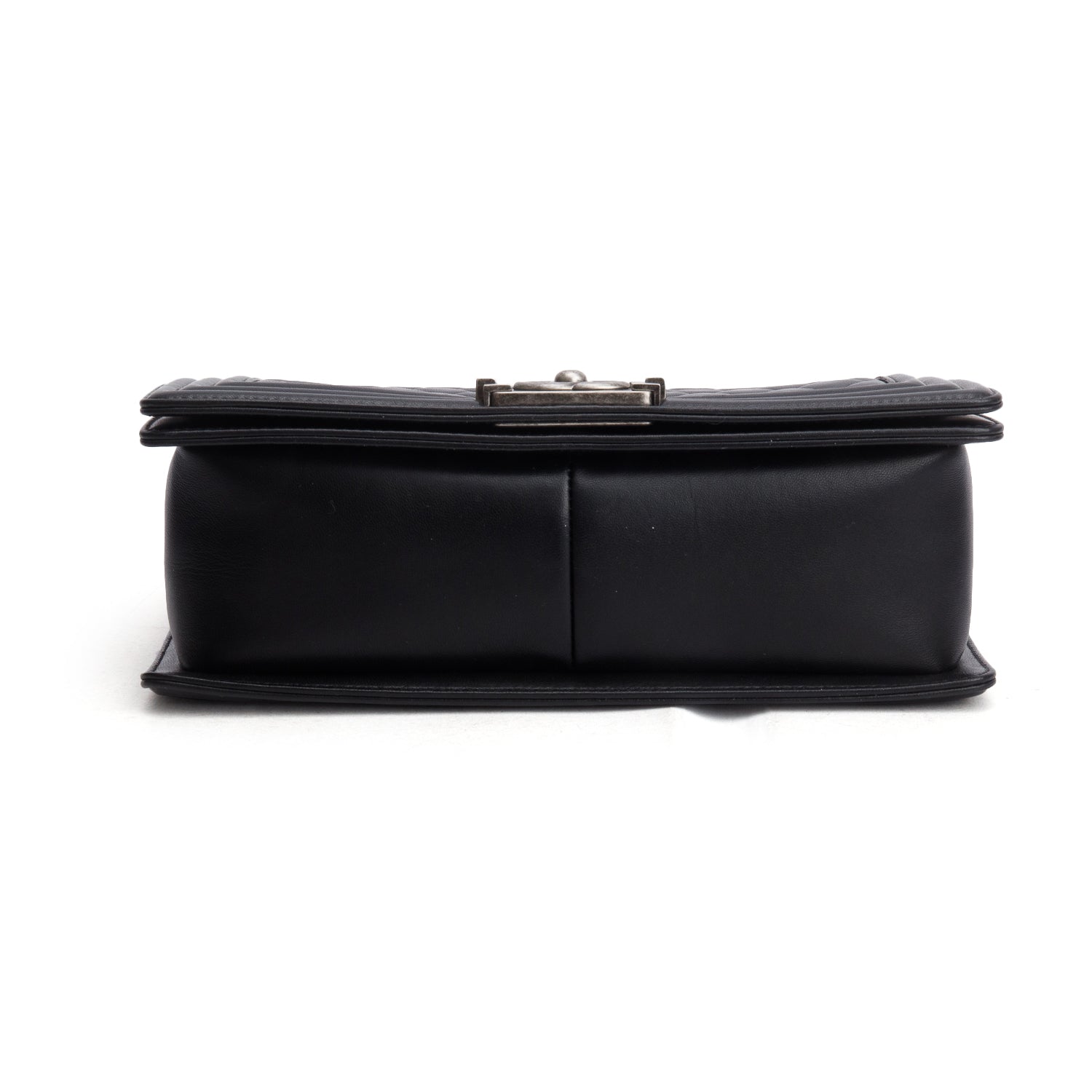 Chanel Black Lambskin Quilted Medium Boy Flap w/ Box