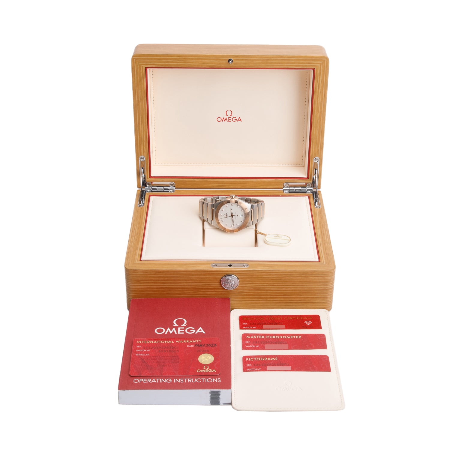 Omega 2023 Stainless Steel & 18k Rose Gold Constellation 39 MM Automatic Watch White Diamond Dial w/ Box & Papers