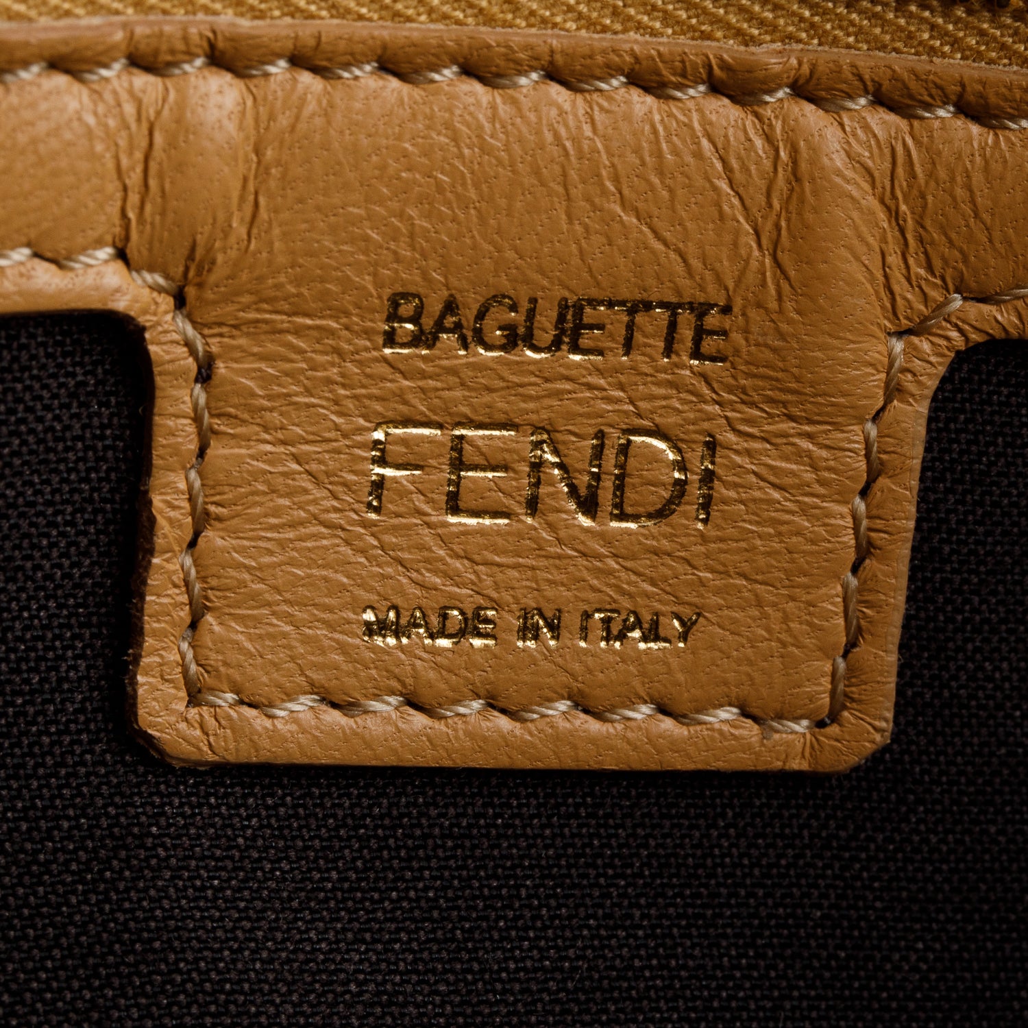 Fendi Brown Nappa FF 1974 Embossed Baguette w/ Straps
