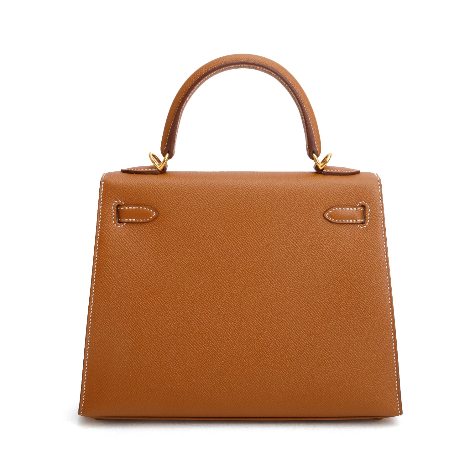 Hermes 2020 Gold Veau Epsom Kelly II Sellier 25 w/ Box, Receipt & Strap