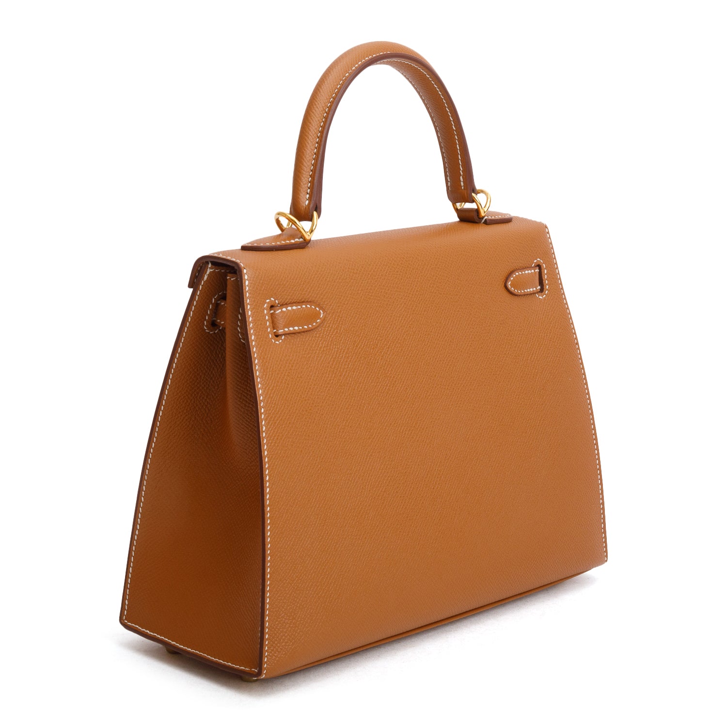 Hermes 2020 Gold Veau Epsom Kelly II Sellier 25 w/ Box, Receipt & Strap
