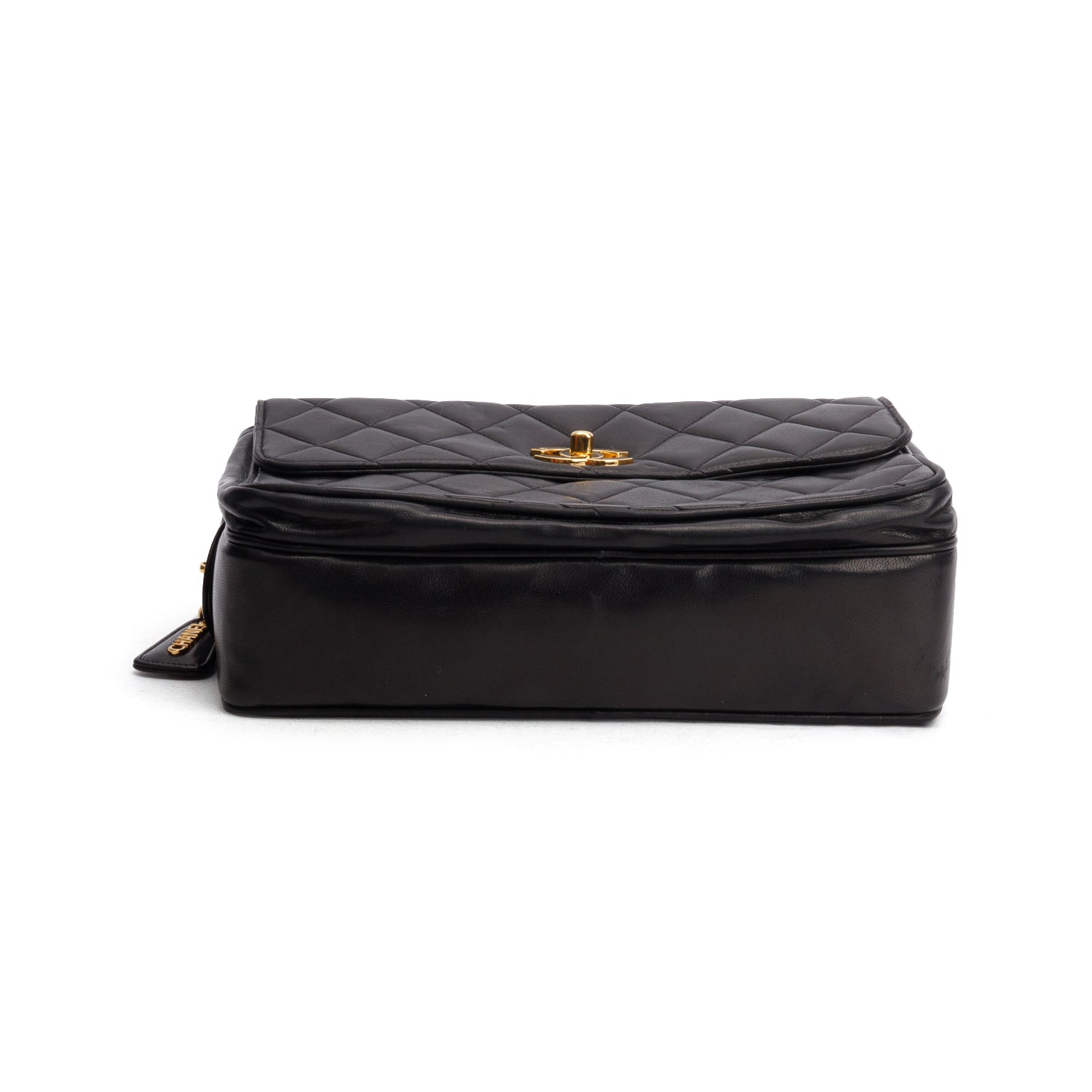Chanel Vintage Black Lambskin Shoulder Bag w/ Box & Authenticity Card